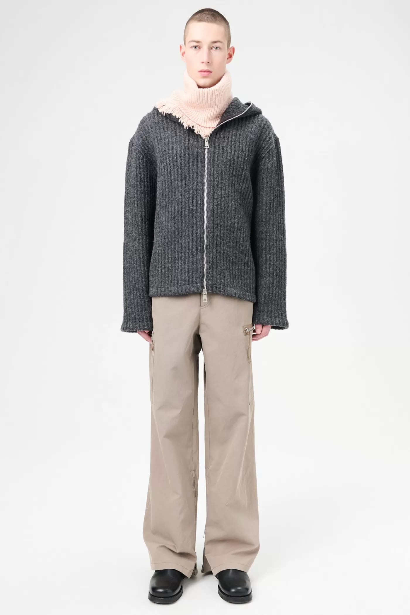 Discount Antracite Mega Rib Wool Knitwear
