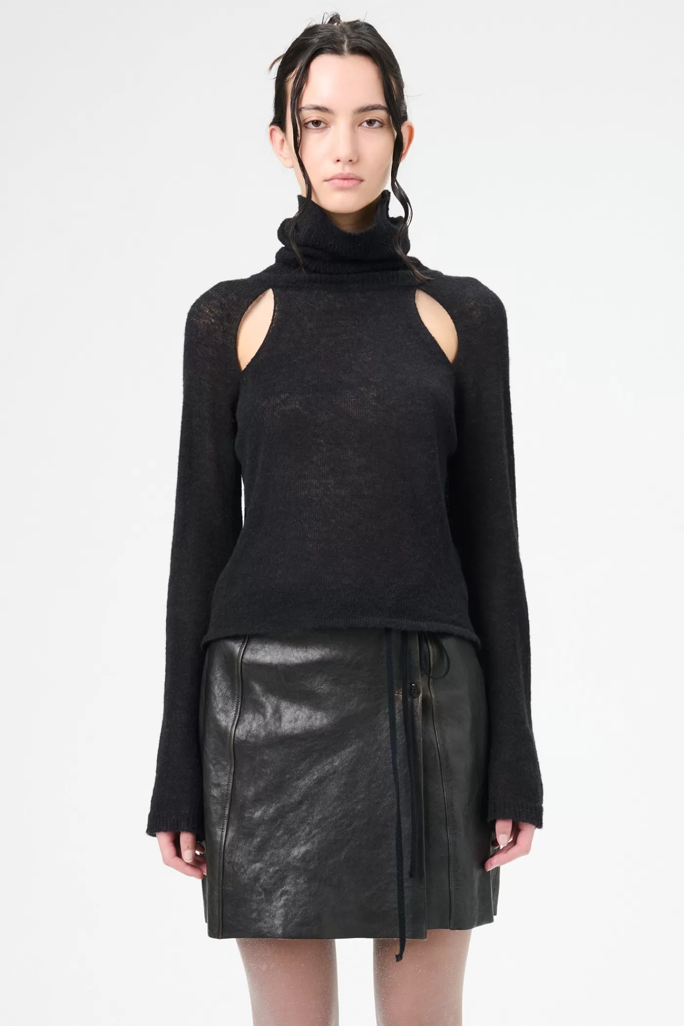 Hot Black Alpaca Women Knitwear