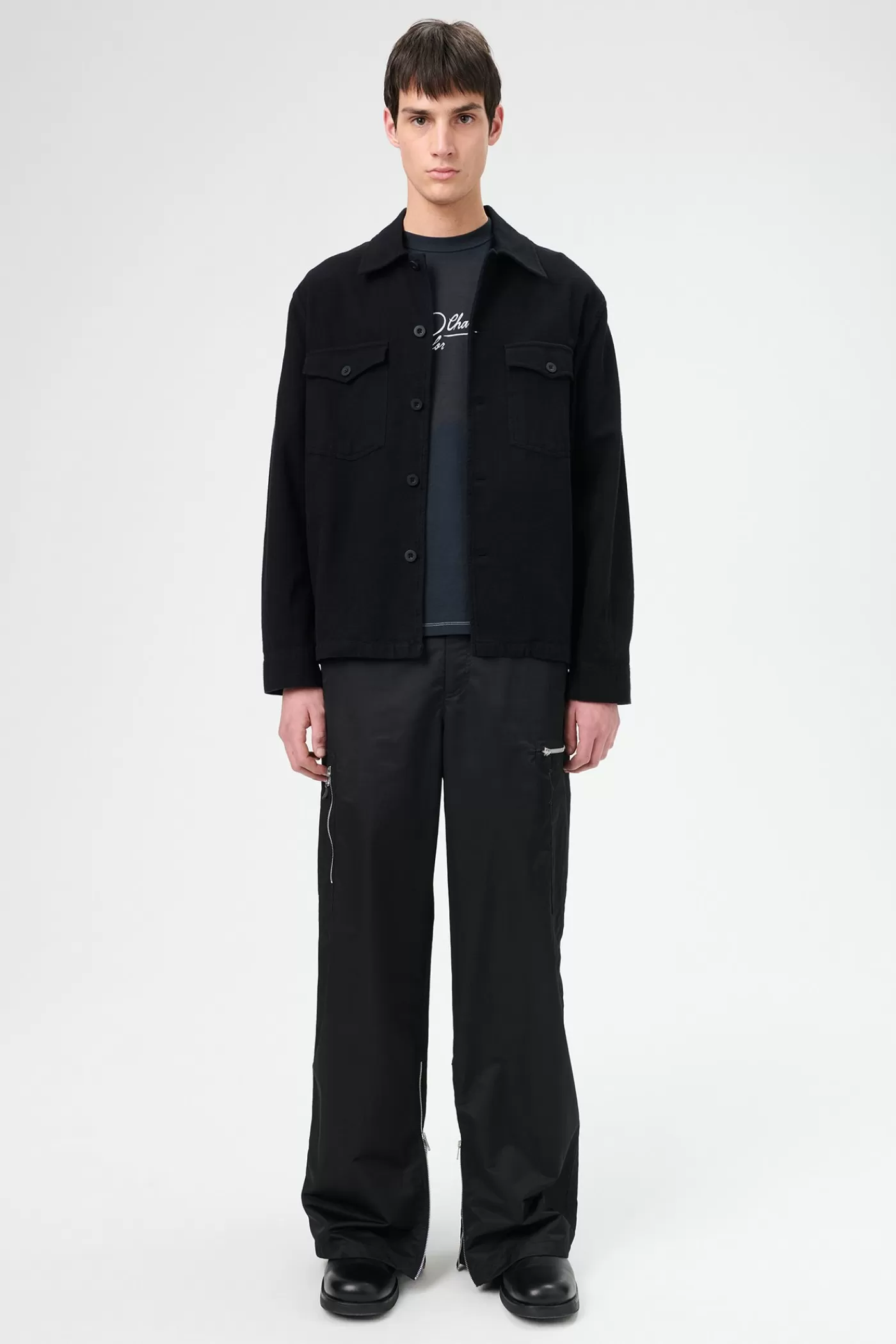 Online Black Brushed Cotton Outerwear
