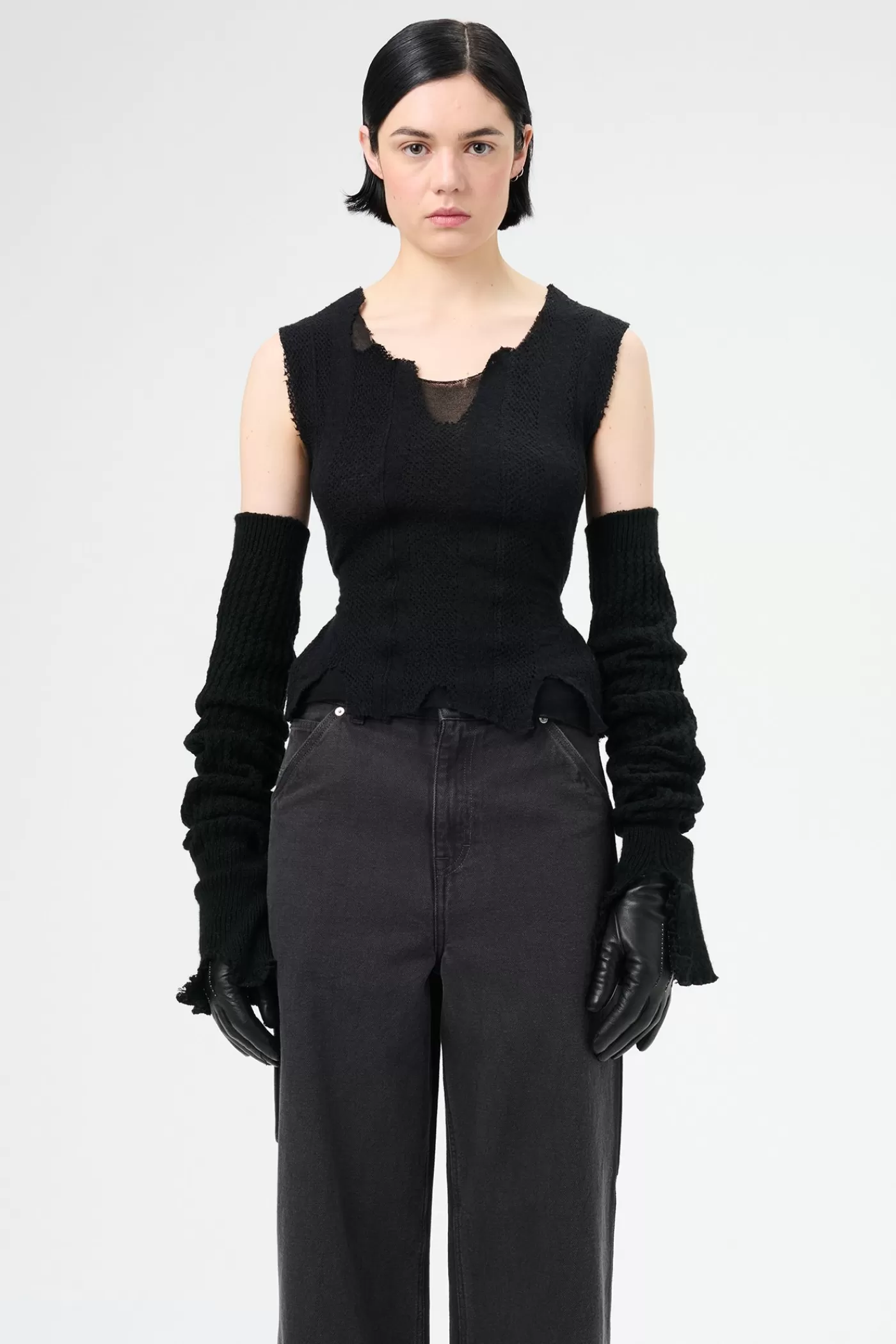 Flash Sale Black Crochet Stripe Women Jersey