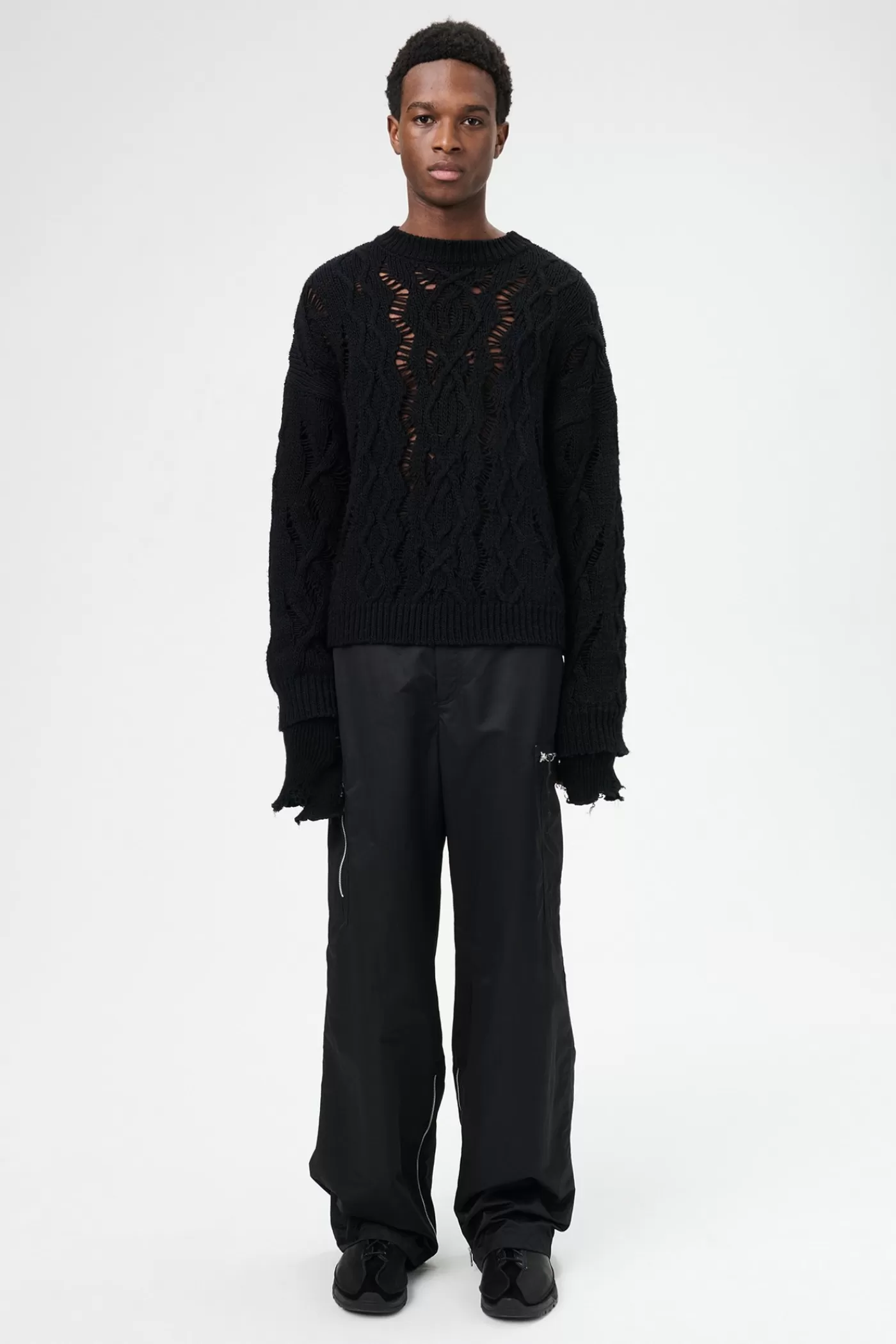 Sale Black Fisherman Wool Knitwear