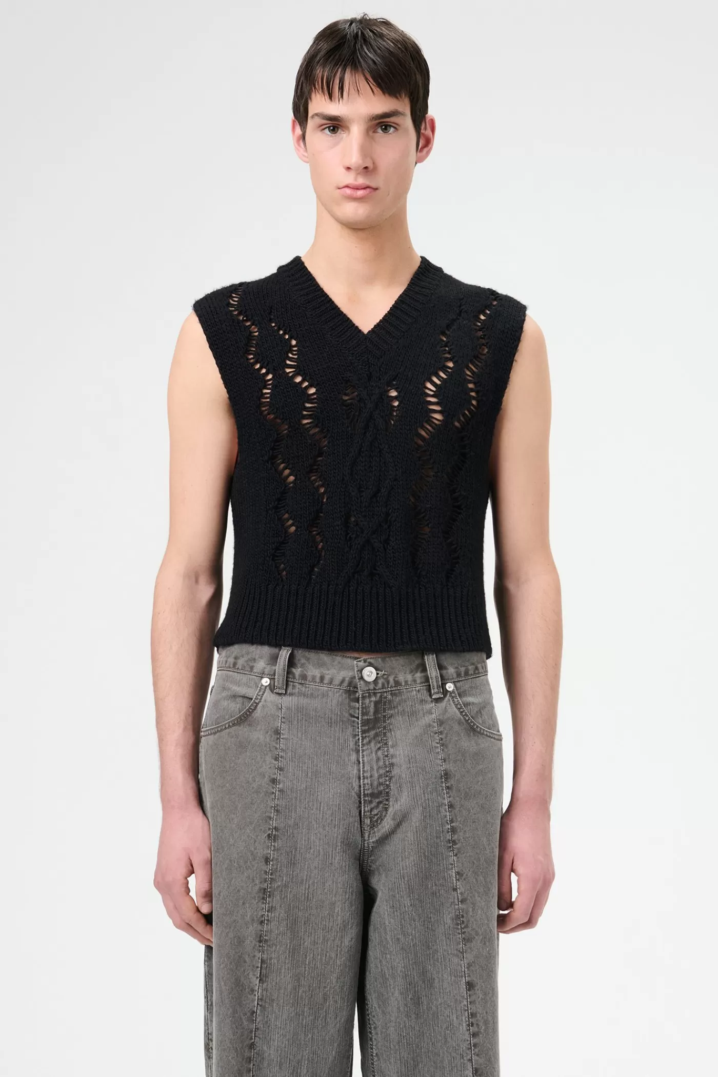 Sale Black Fisherman Wool Knitwear