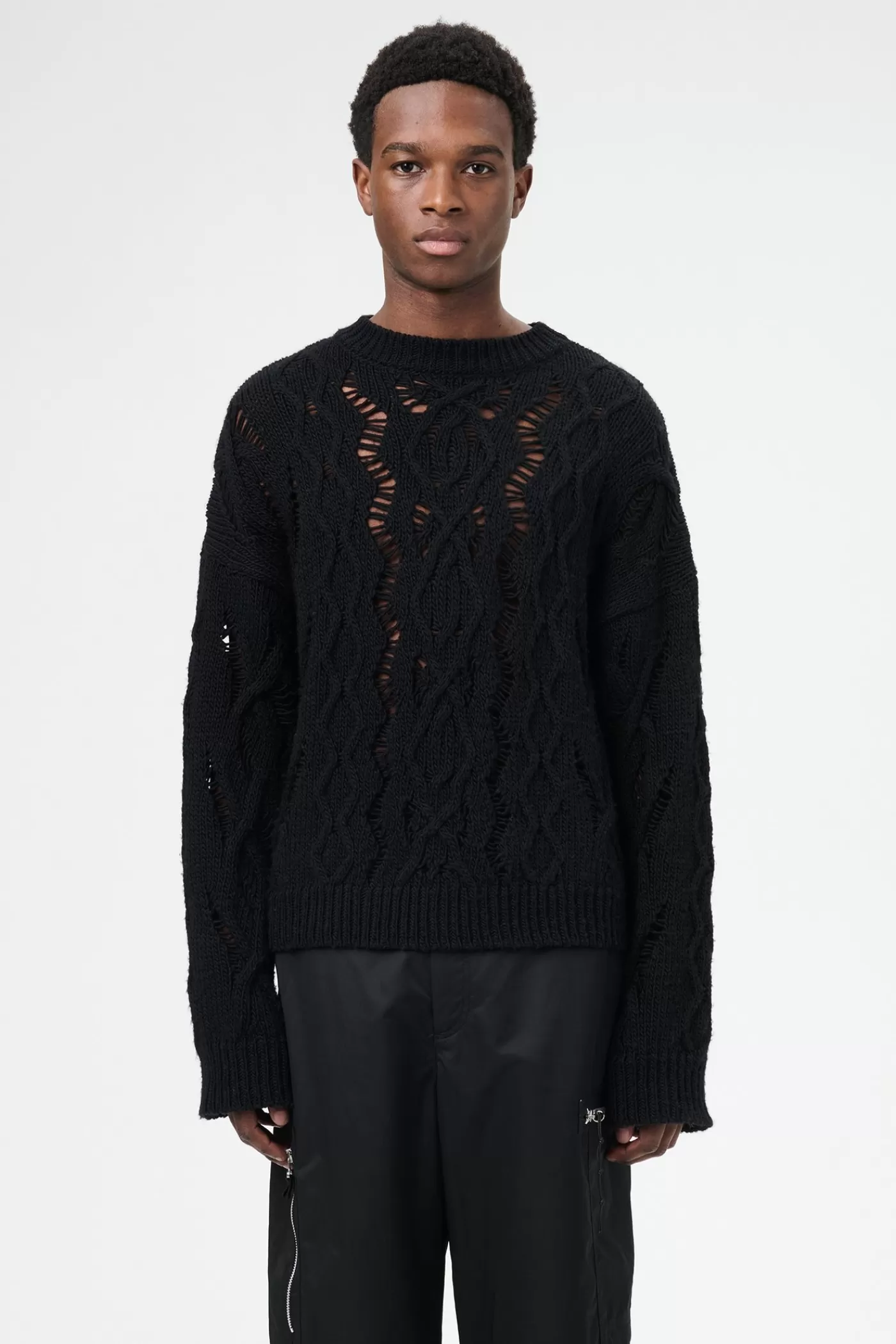 Sale Black Fisherman Wool Knitwear