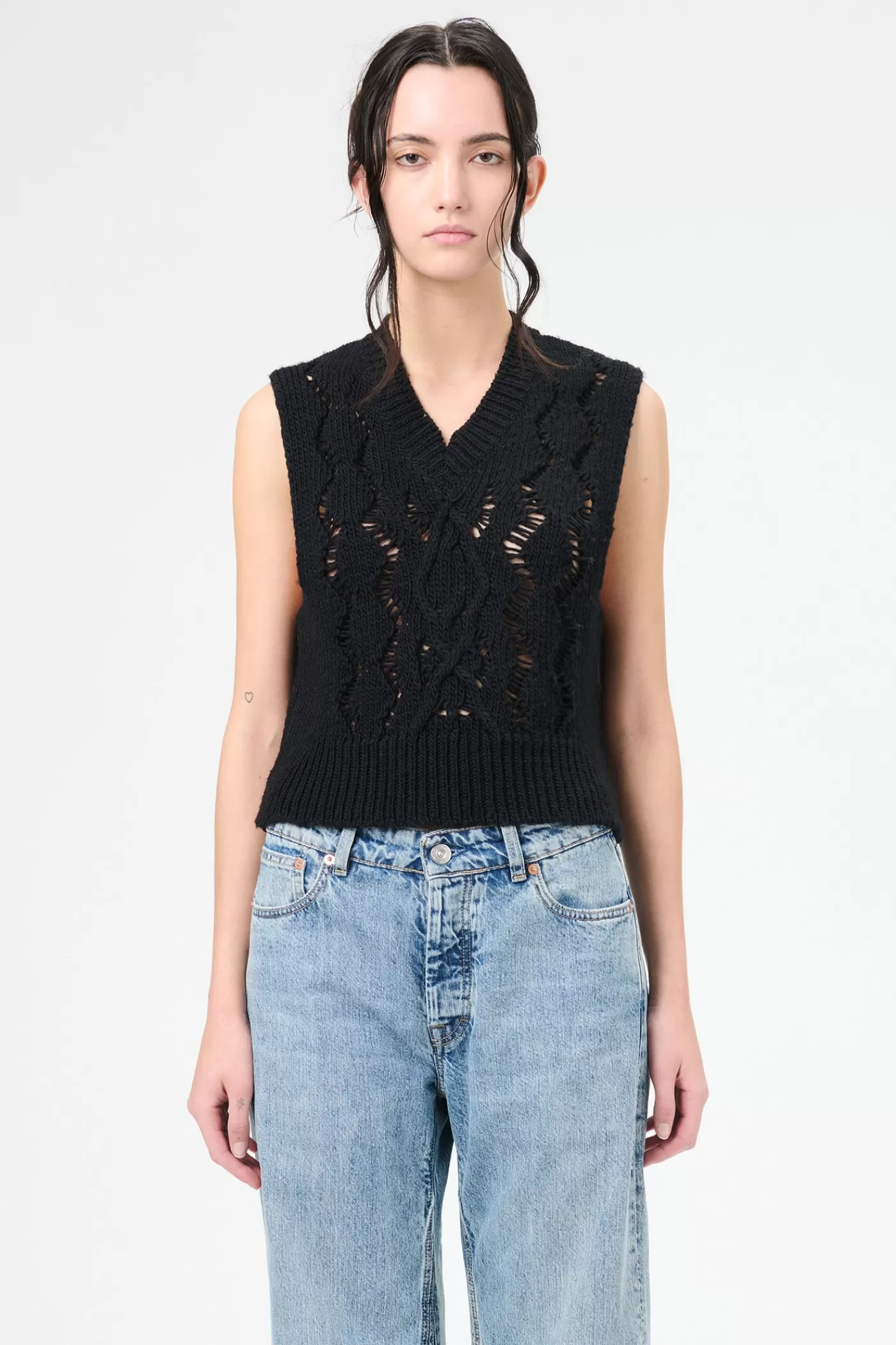 Discount Black Fisherman Wool Women Knitwear