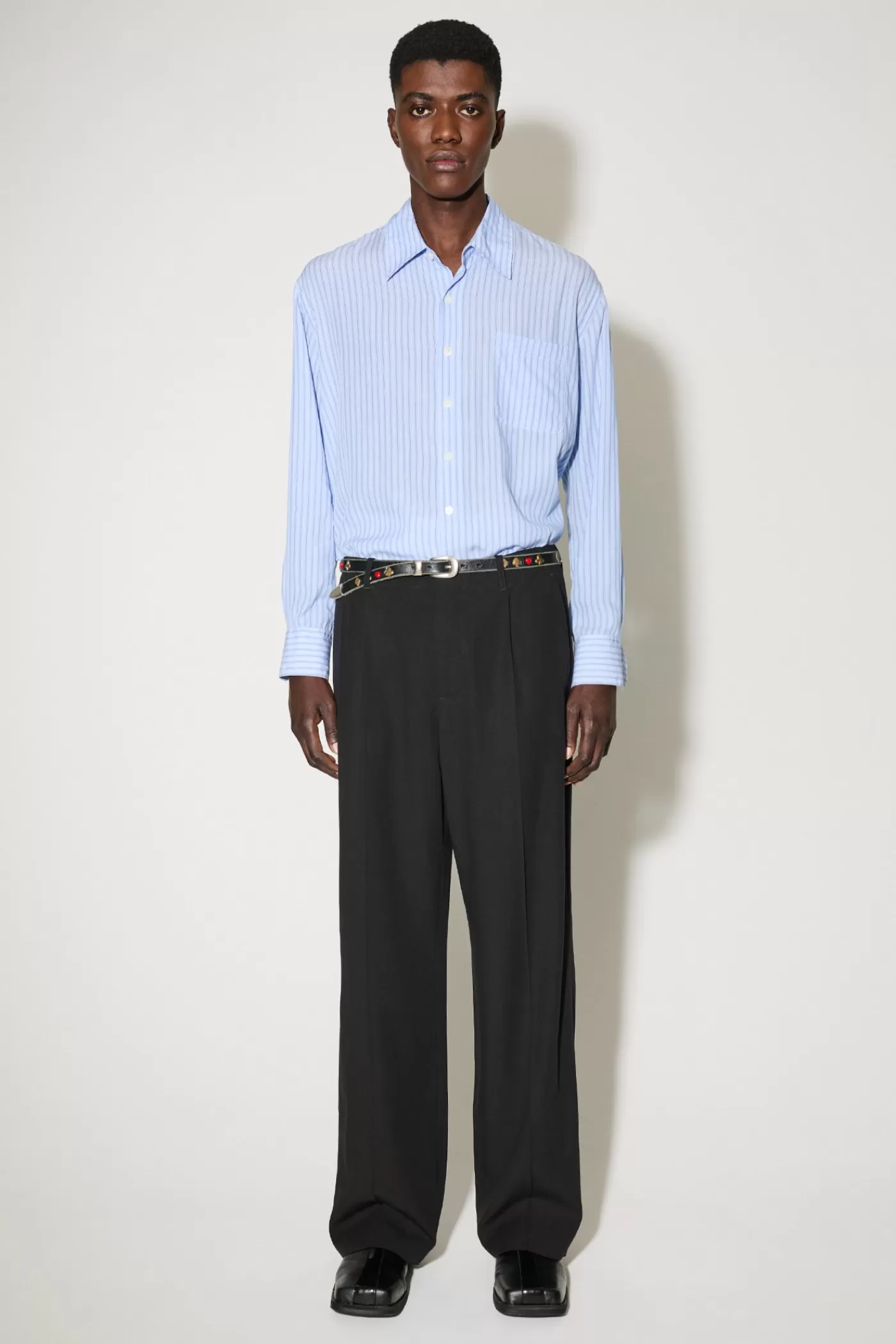 New Black Lyo Wool Trousers