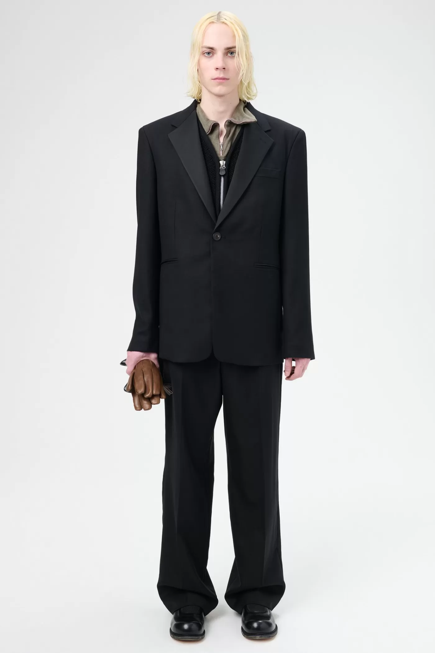 Flash Sale Black Panama Wool Suiting