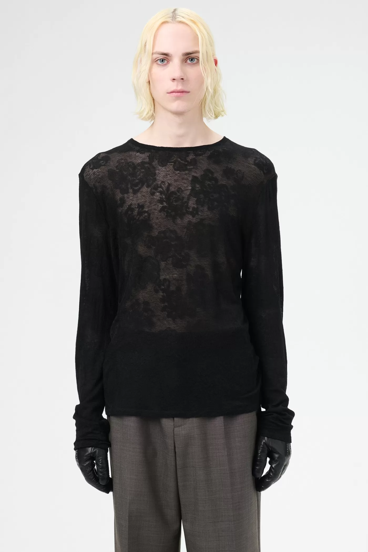 Hot Black Romantic Thermal Paisley Jersey