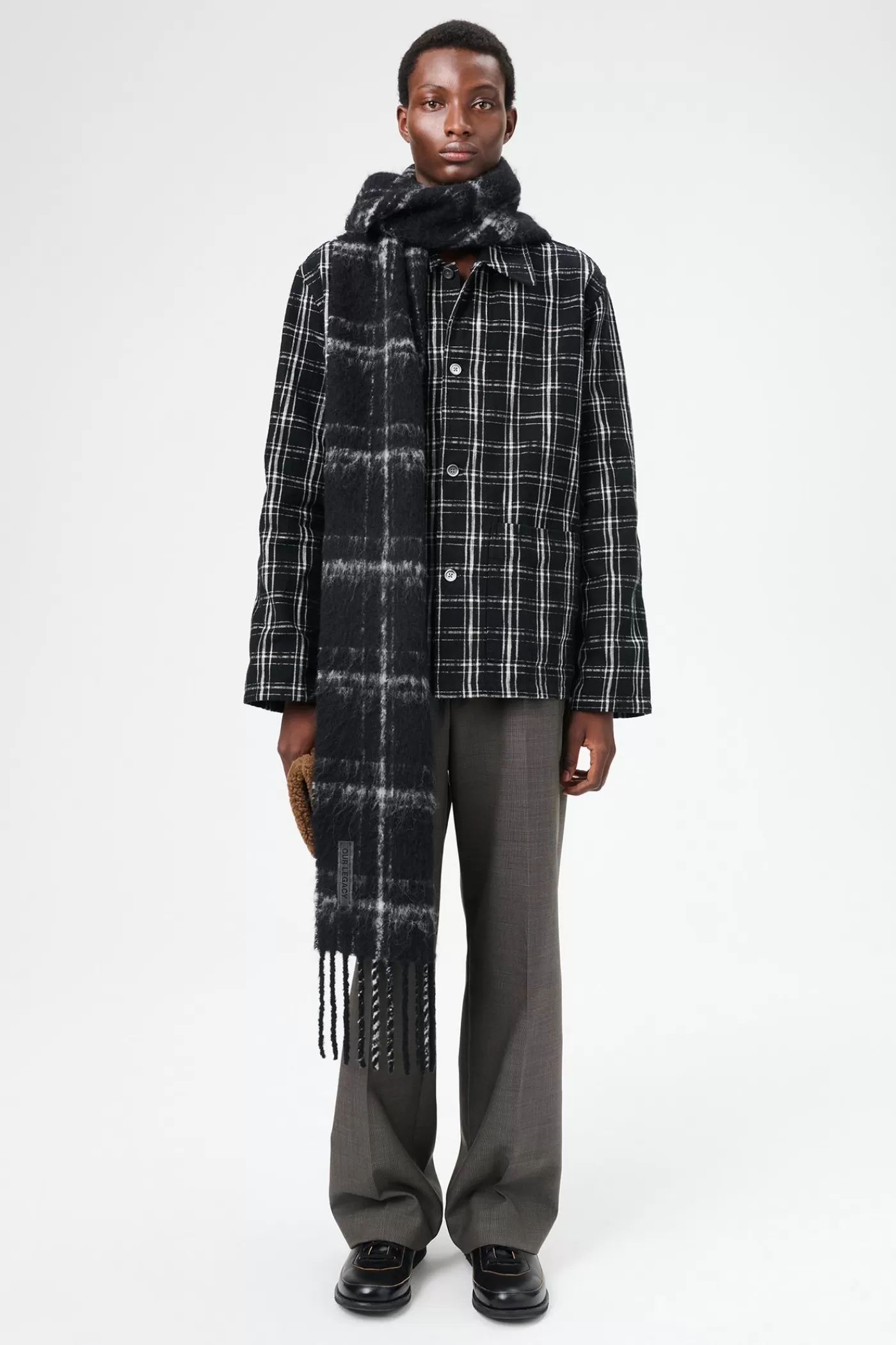 Hot Black/White Helix Flannel Outerwear