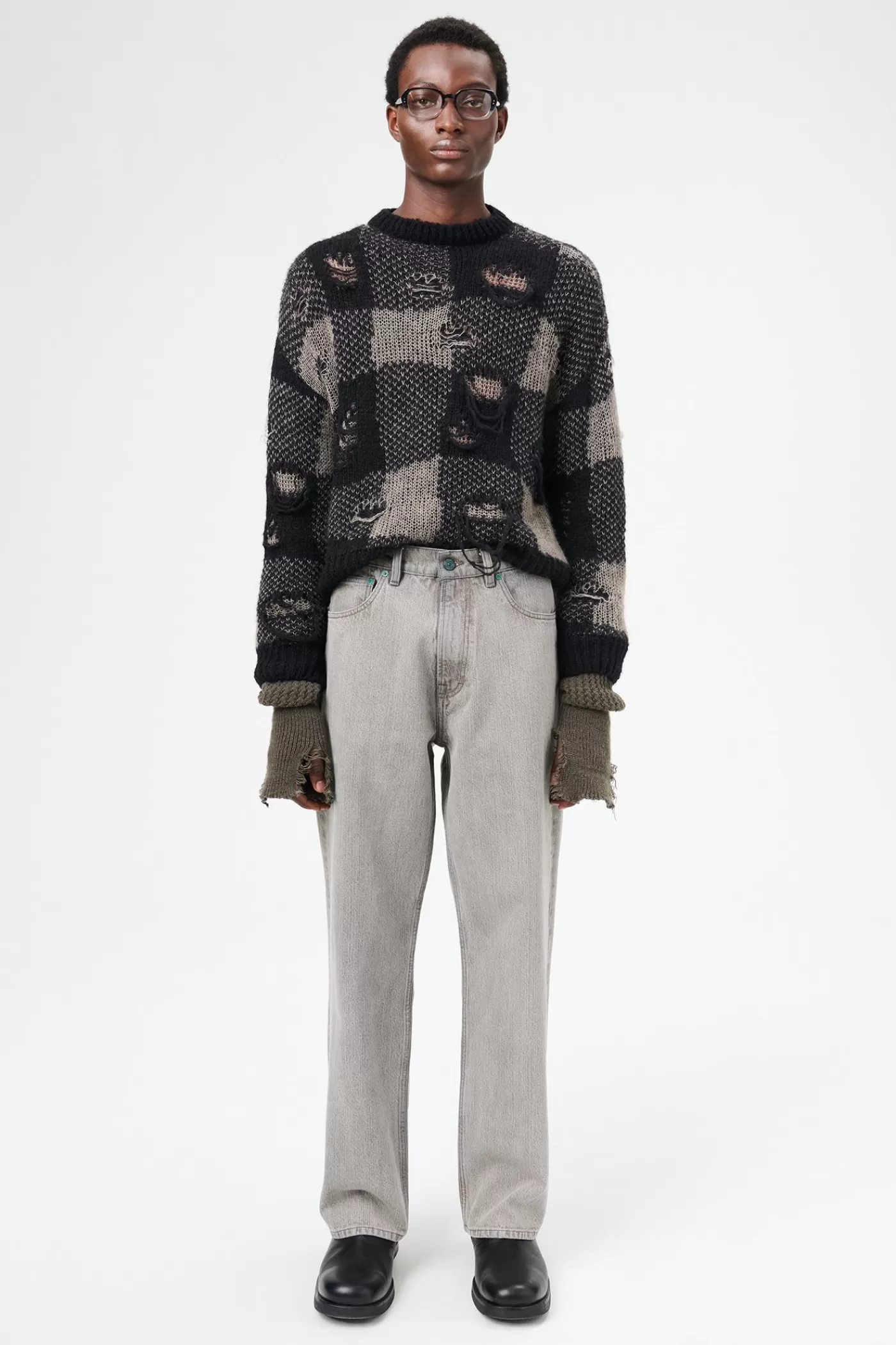 Discount Concrete Chain Twill Jeans