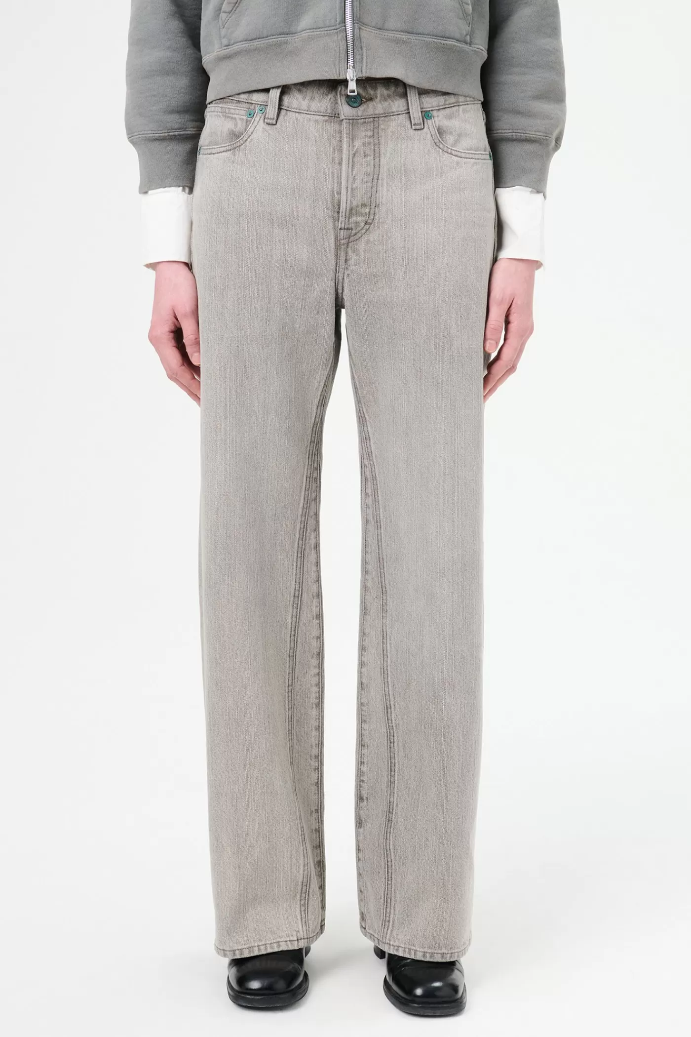 Hot Concrete Chain Twill Women Jeans