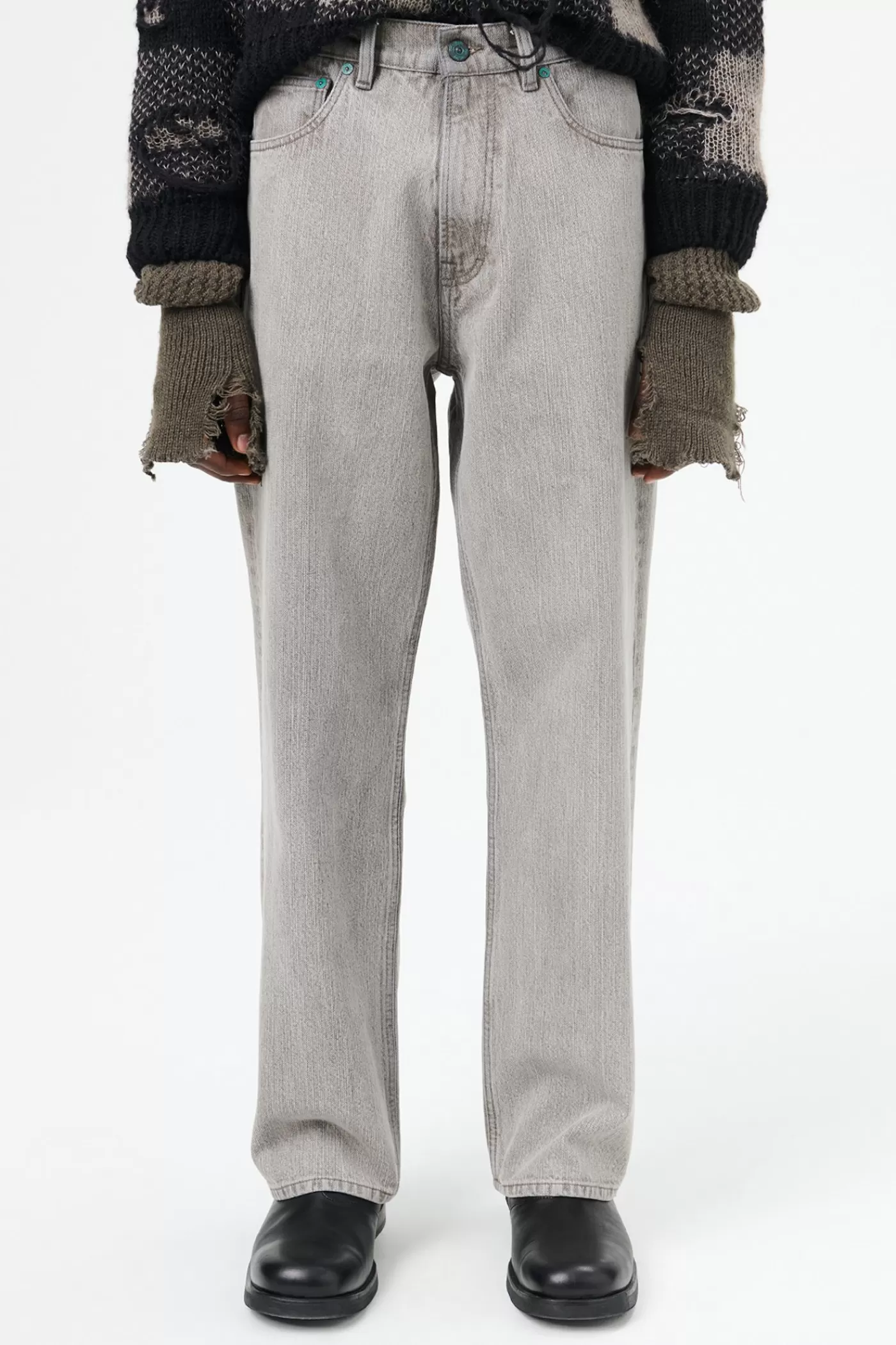 Discount Concrete Chain Twill Jeans