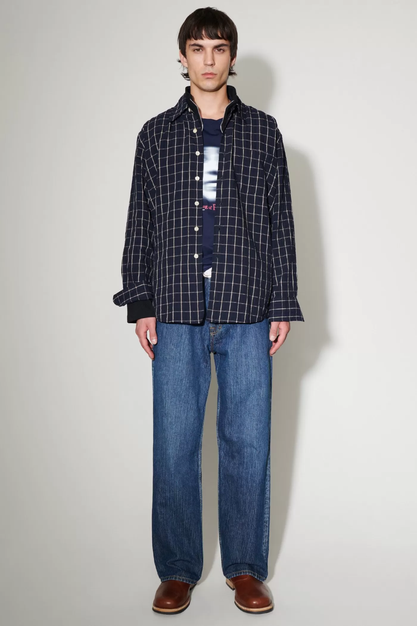 Sale Dark Mediterranean Check Shirting