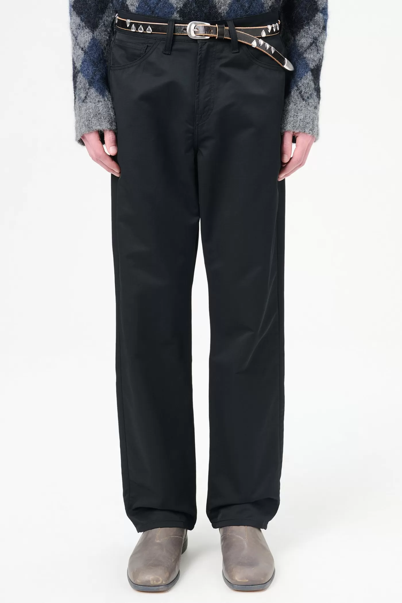 Fashion Deluxe Black Exquisite Weave Trousers
