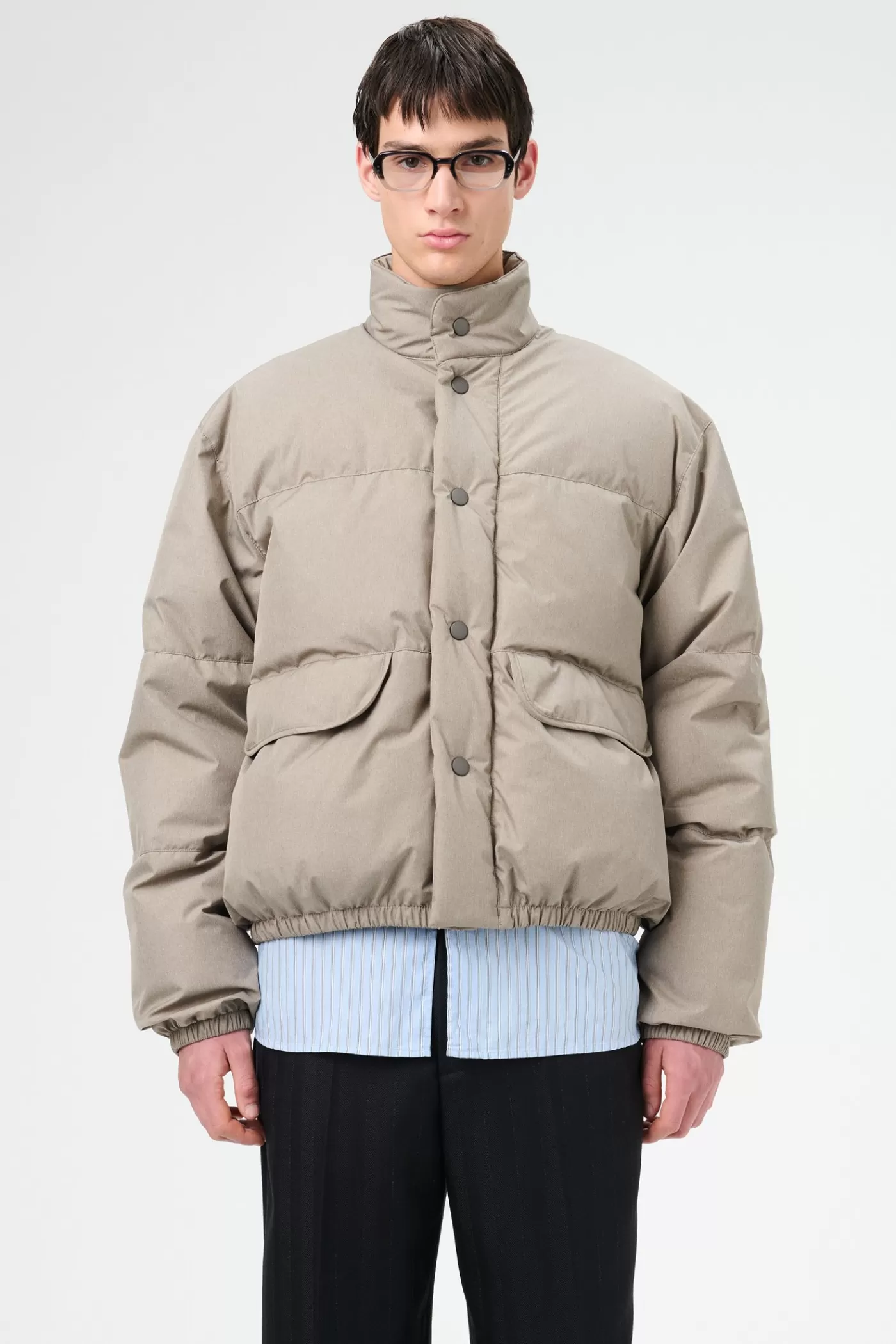 Sale Doubleganger Beige Mel Nylon Outerwear