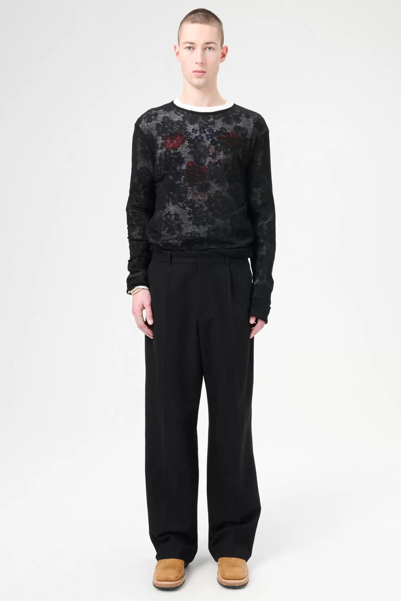 Discount Draping Black Canvas Trousers