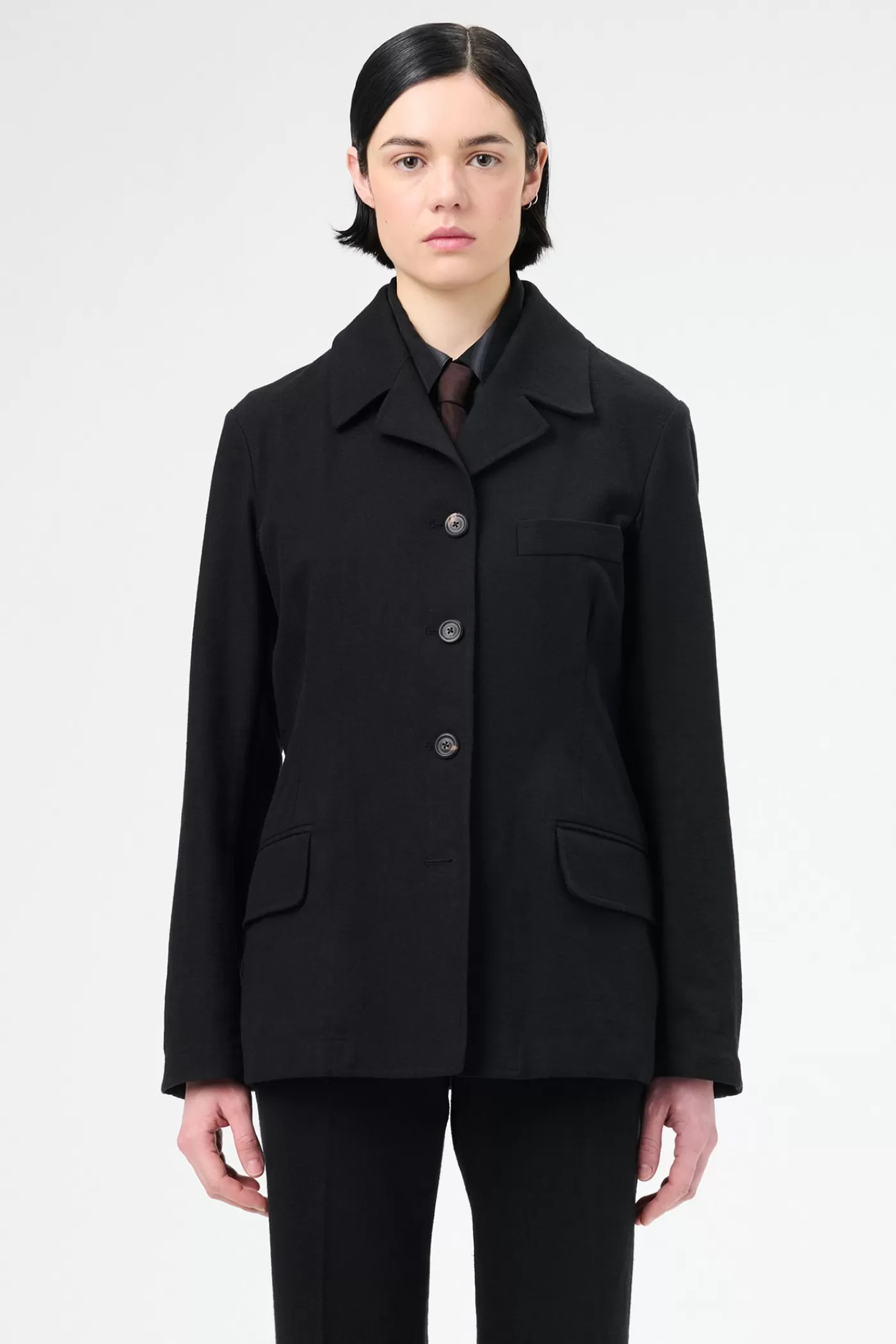 Online Draping Black Canvas Women Suiting