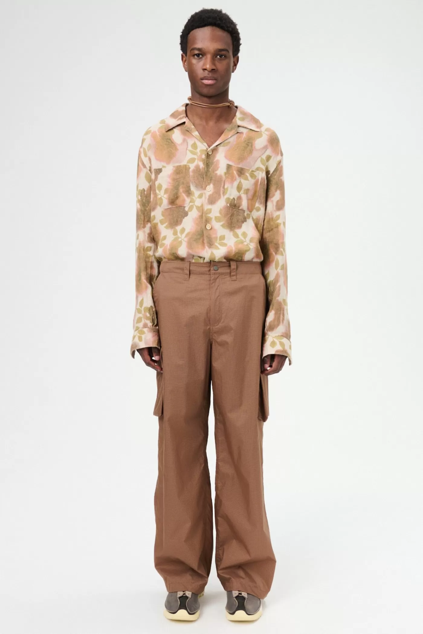 Online Golden Brown Tactile Ripstop Trousers