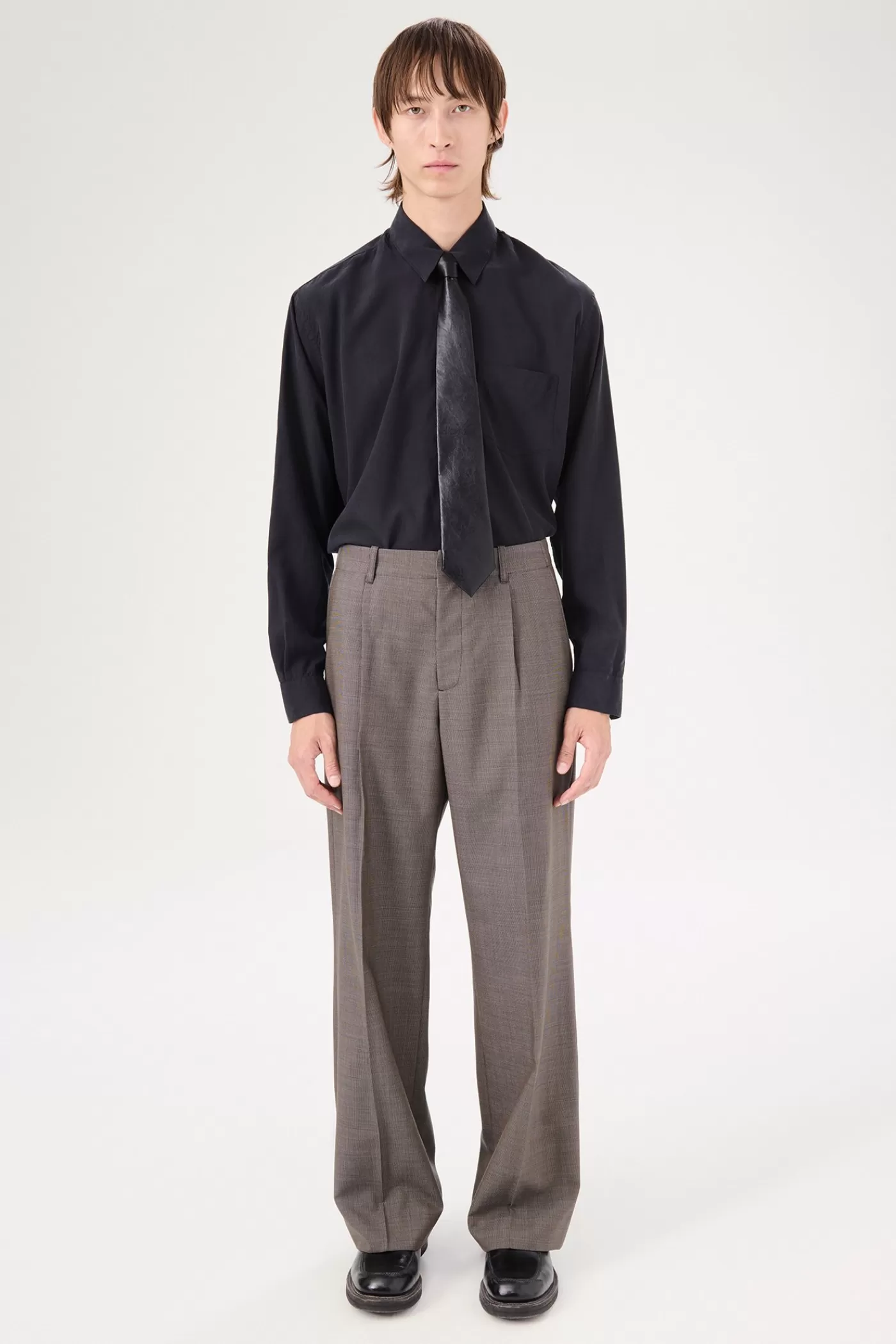 New Grey Atom Check Wool Trousers