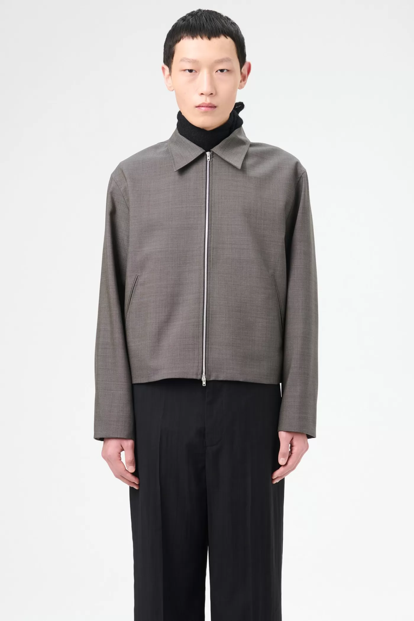Online Grey Atom Check Wool Suiting | Outerwear