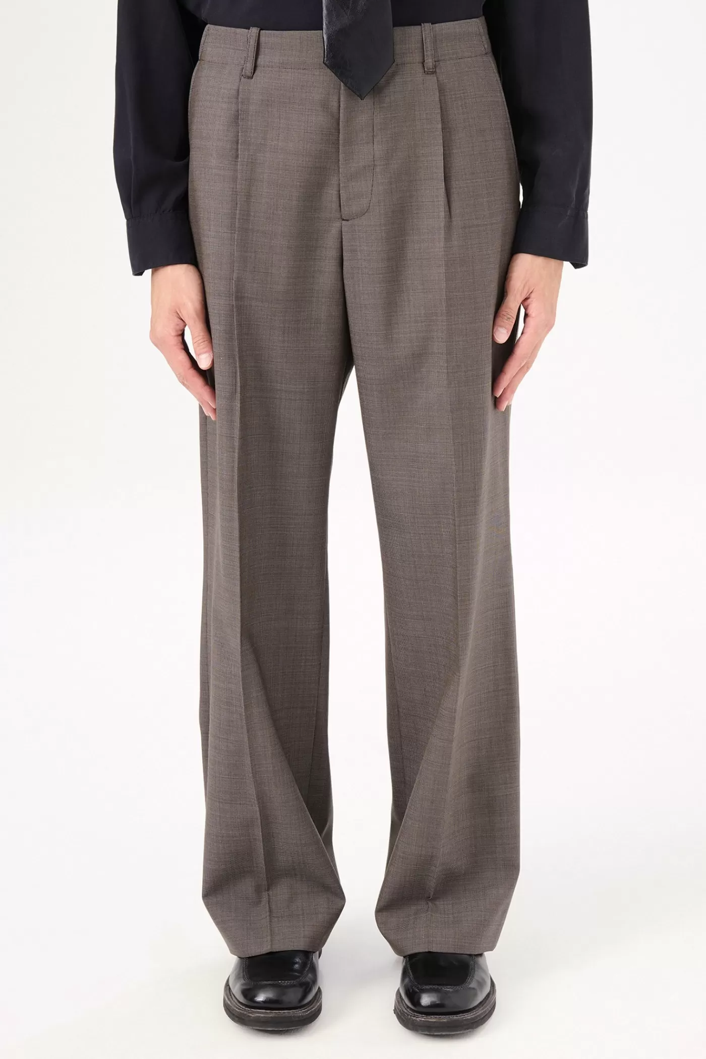 New Grey Atom Check Wool Trousers
