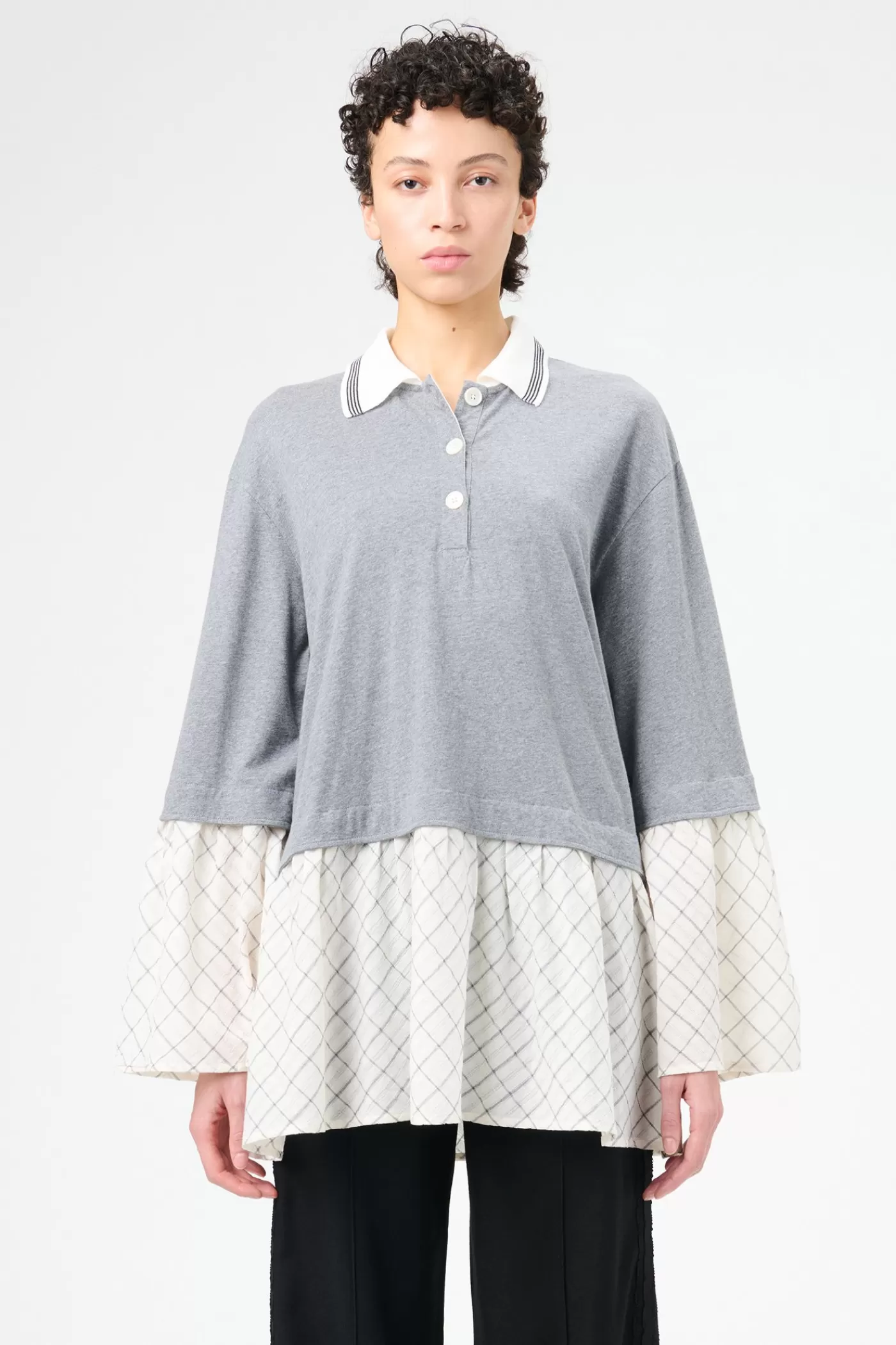 Sale Grey Melange Check Women Dresses