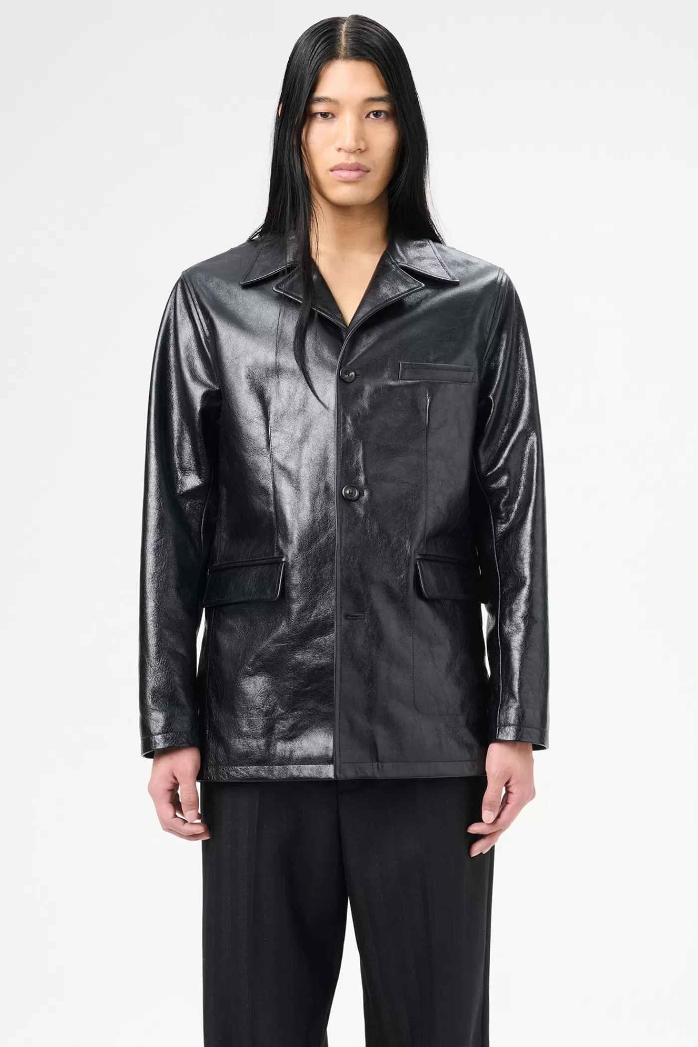 Hot Heavy Grain Black Leather Leather