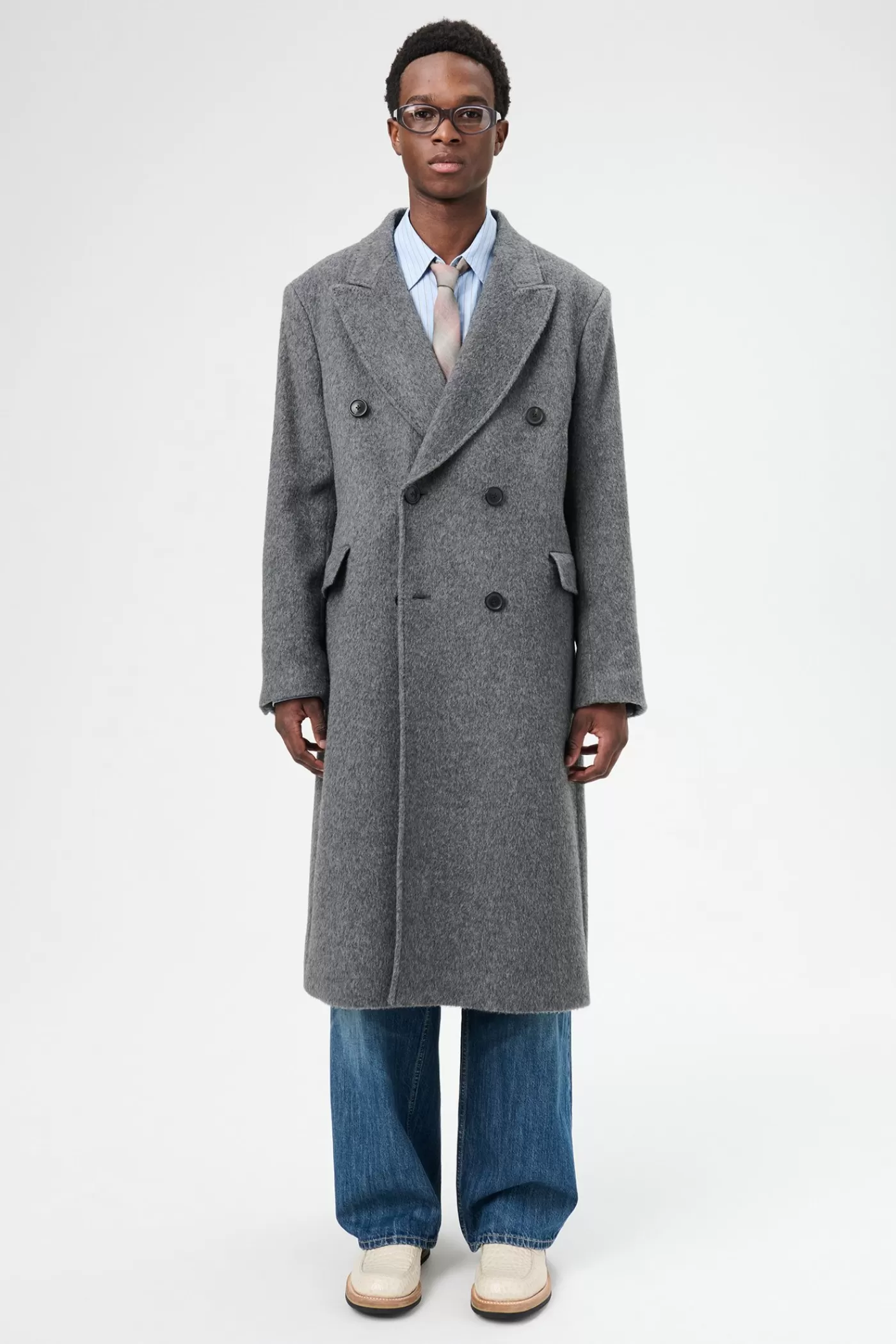 New Island Grey Hairy Mohair Outerwear