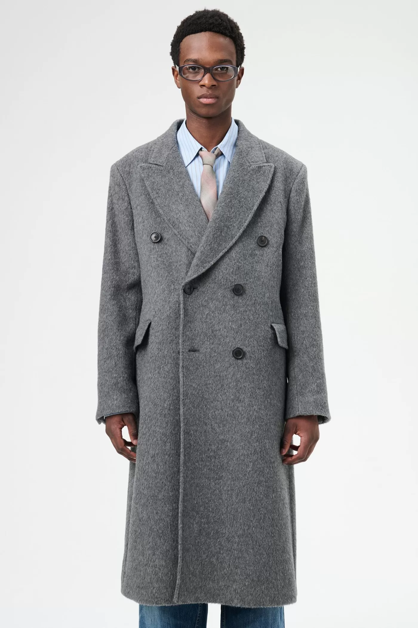 New Island Grey Hairy Mohair Outerwear