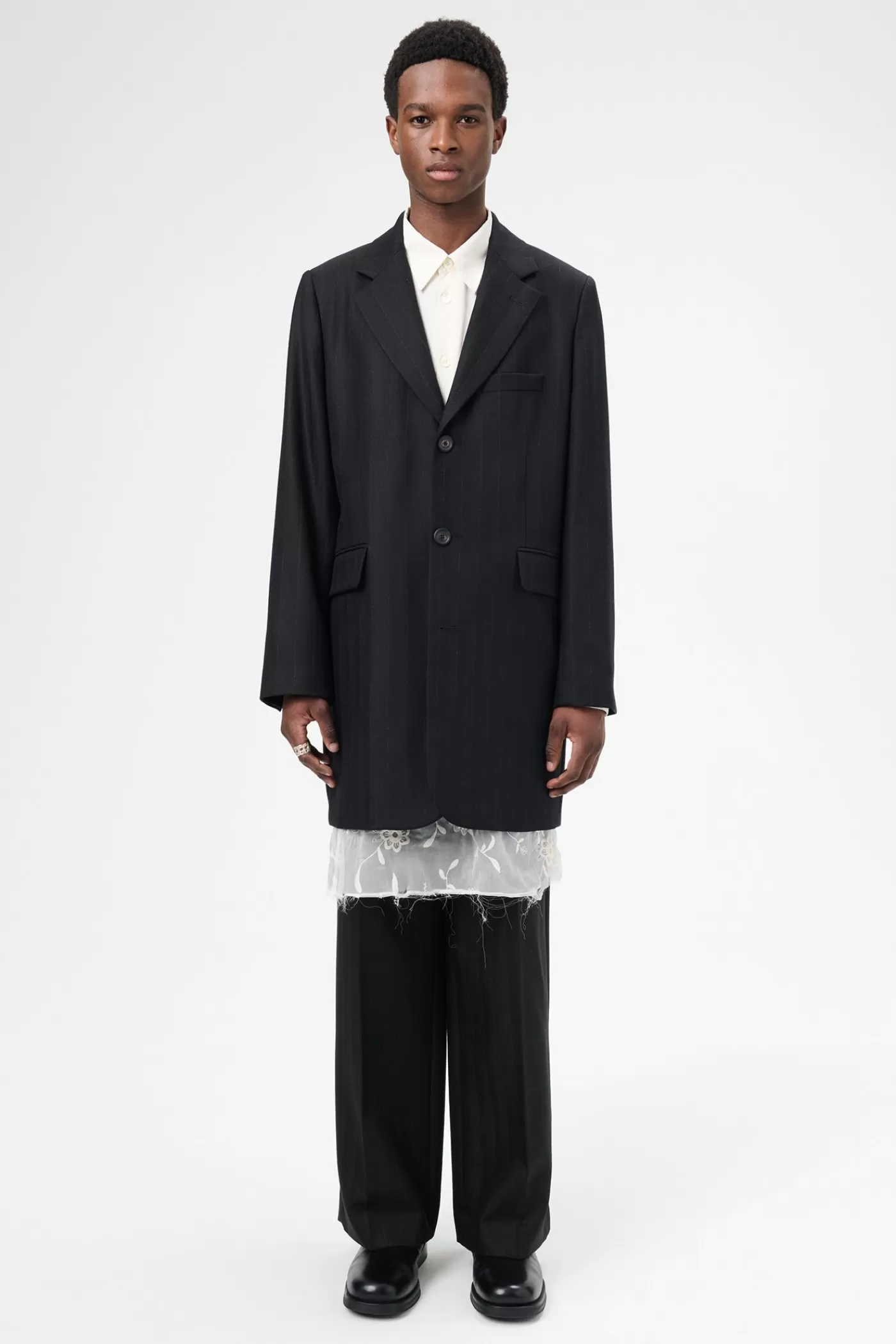 Hot Maitre D Black Wool Suiting