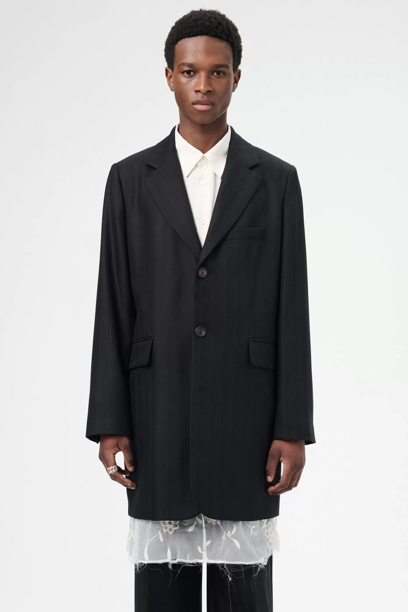 Hot Maitre D Black Wool Suiting