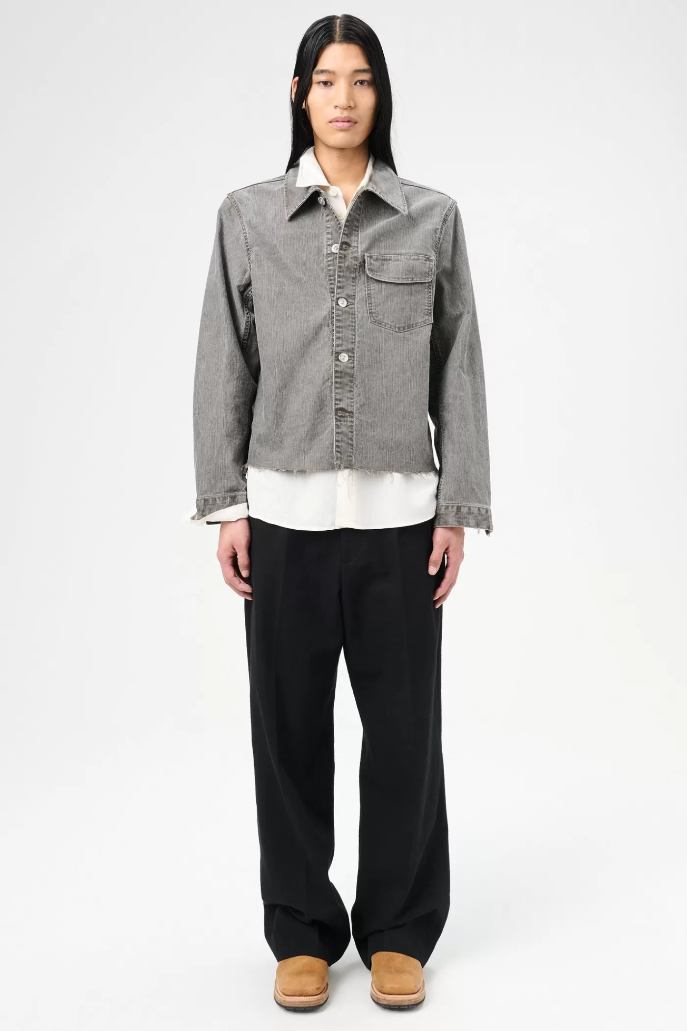 Outlet Olive Pigment Coated Weave Outerwear