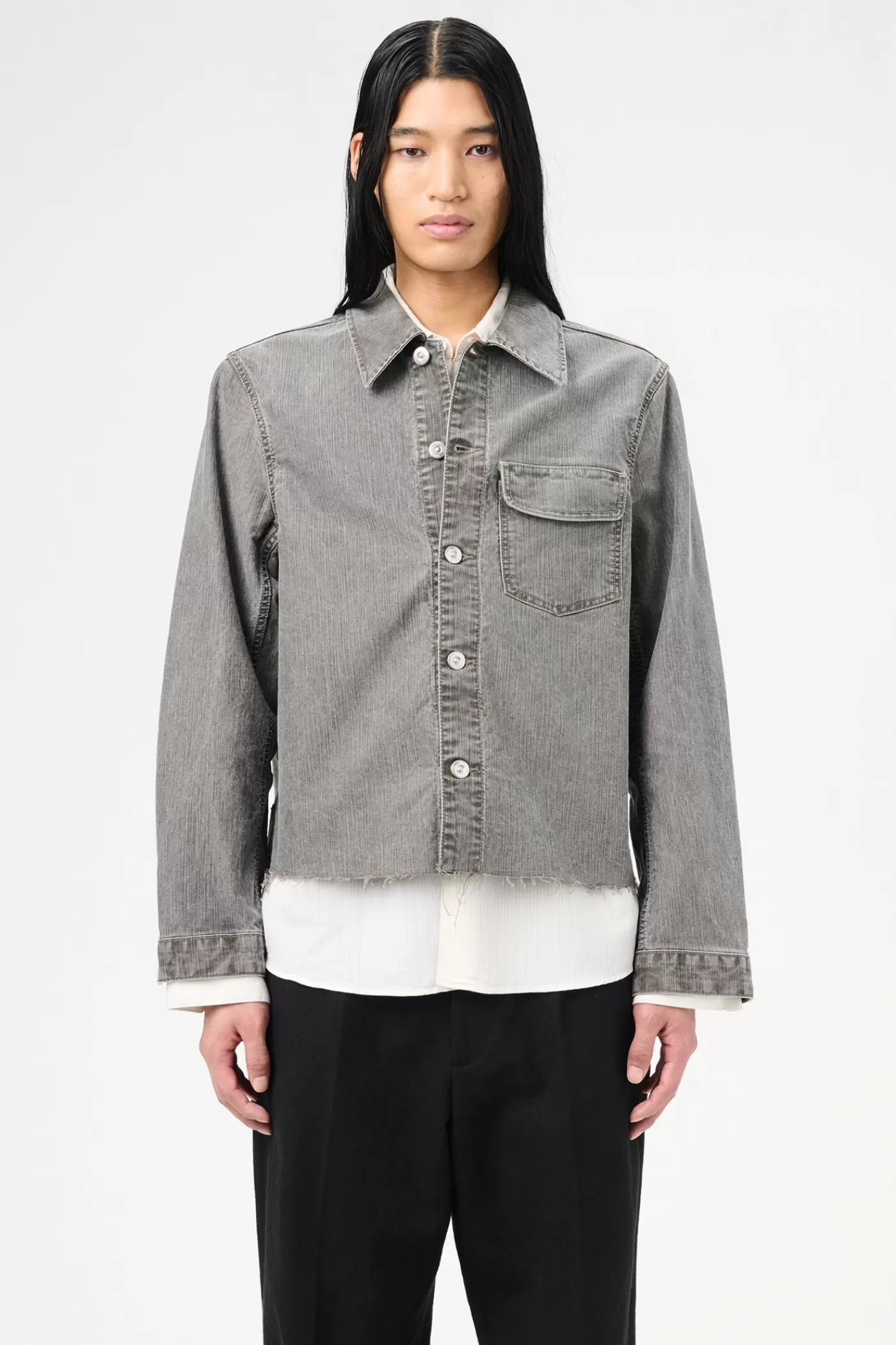Outlet Olive Pigment Coated Weave Outerwear