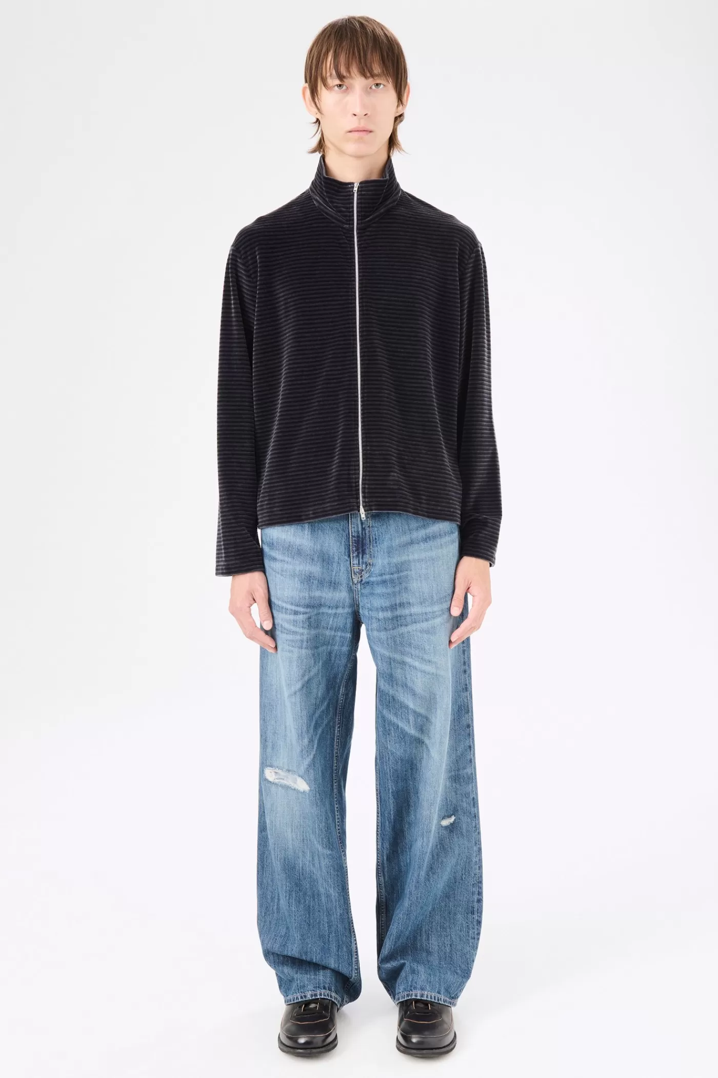 Discount Phantom Stripe Velour Jersey