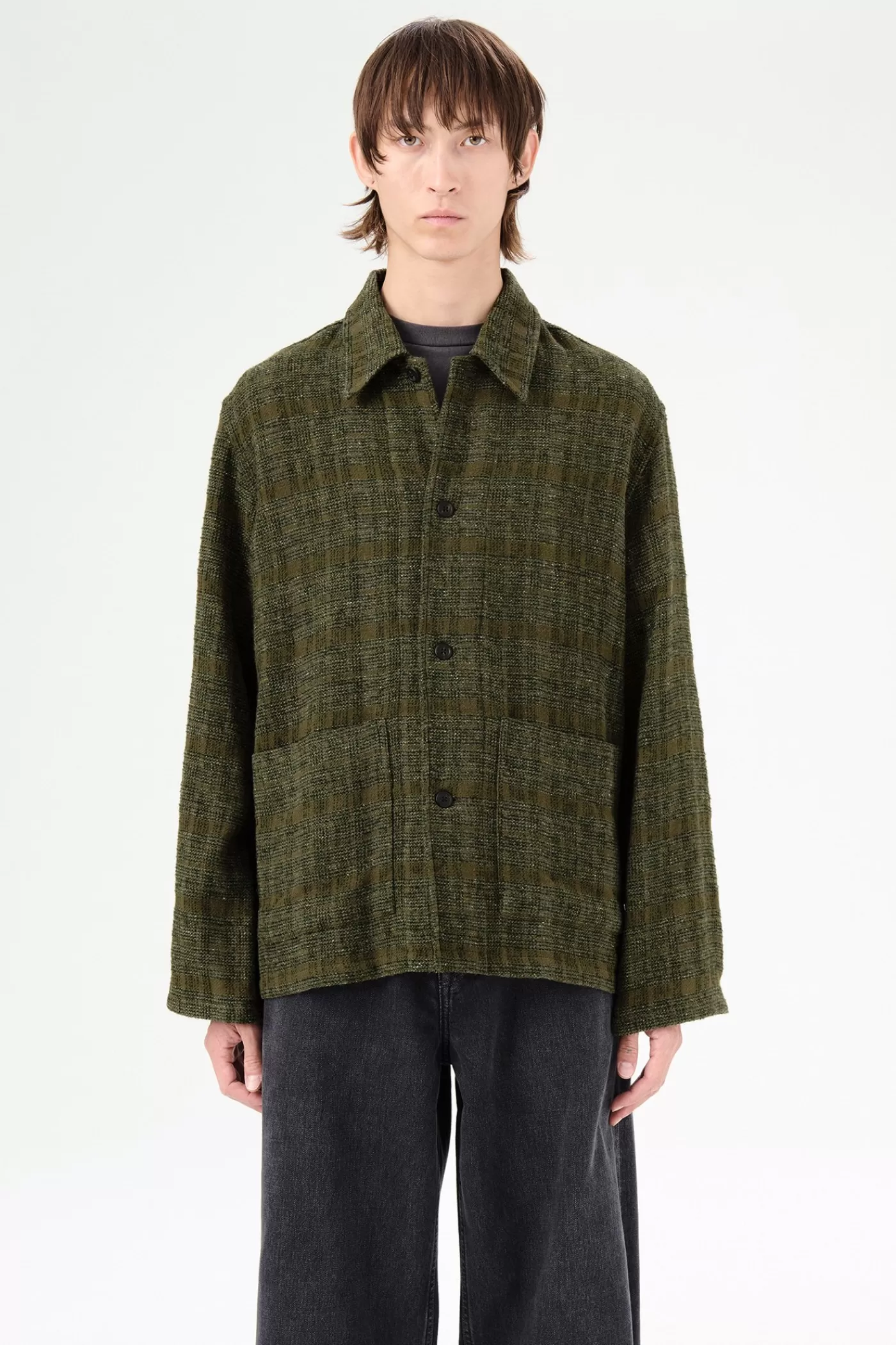 Fashion Seaweed Sparse Check Outerwear