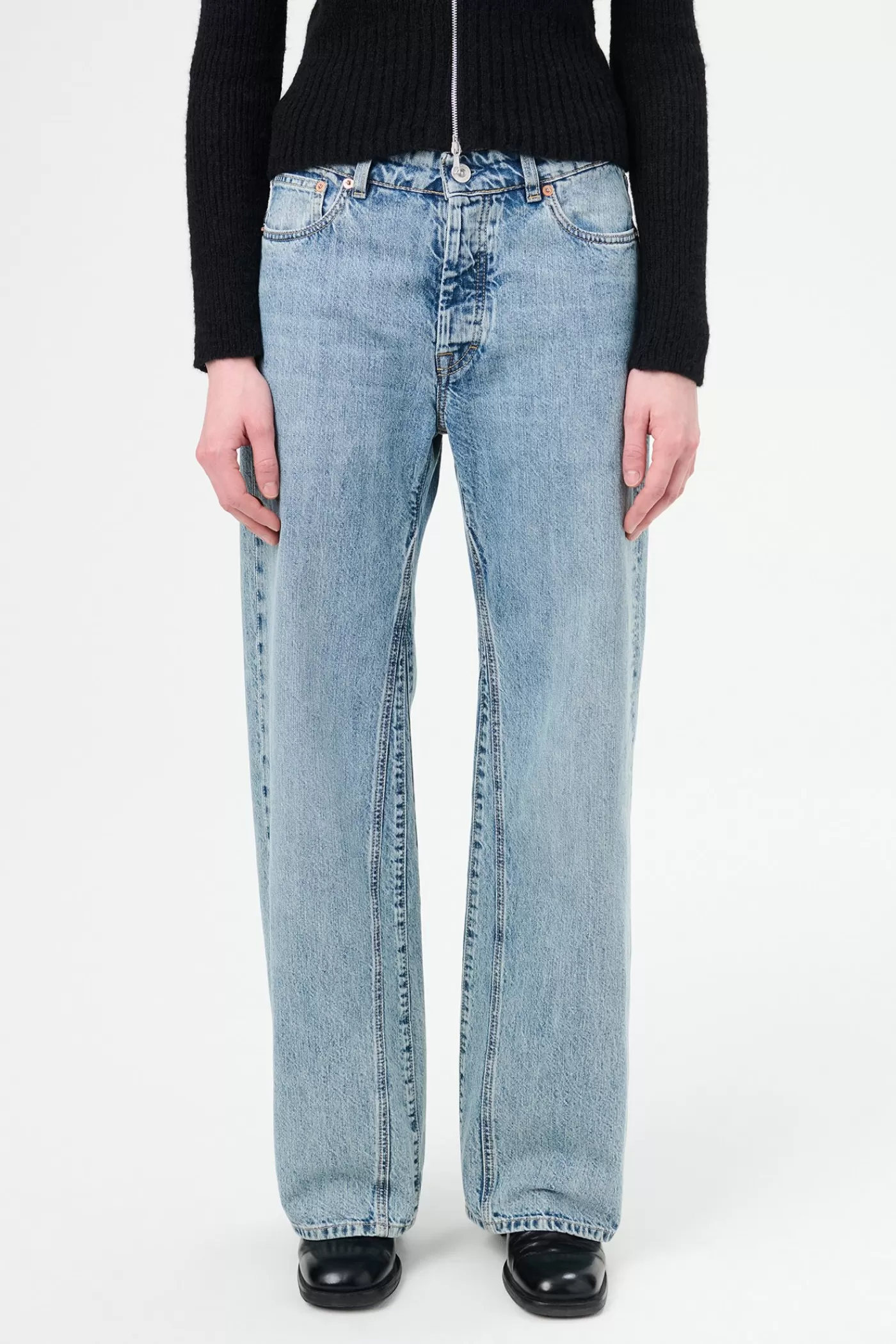 Cheap Shadow Wash Denim Women Jeans