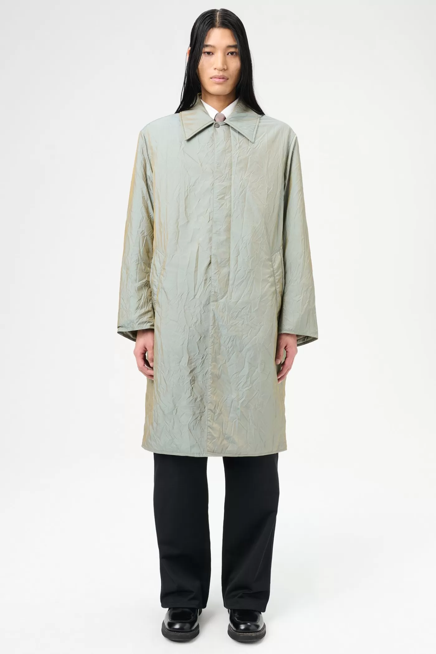 Hot Shining Olive Crinkle Solaro Outerwear