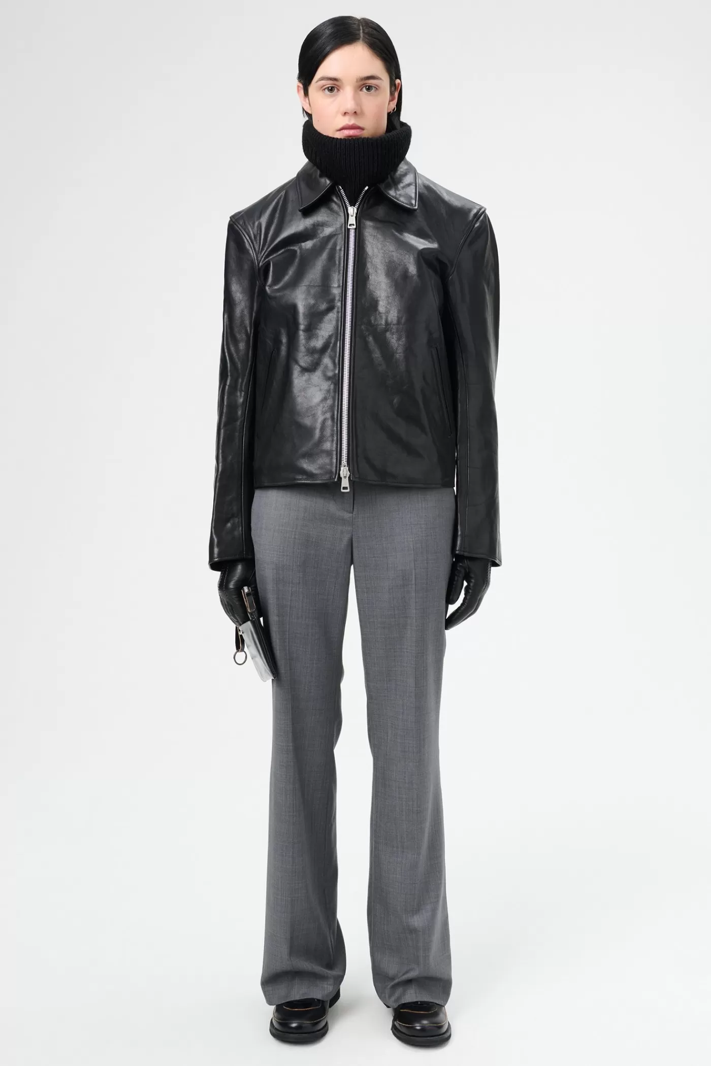 Flash Sale Top Dyed Black Leather Women Leather
