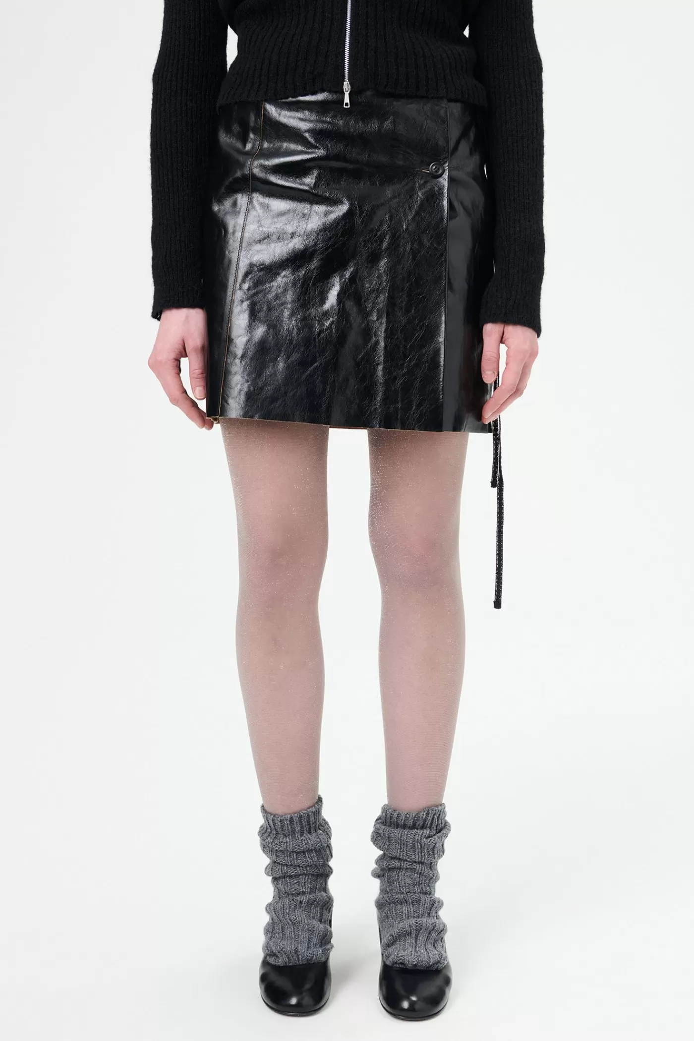 Online True Dye Black Leather Women Leather | Skirts