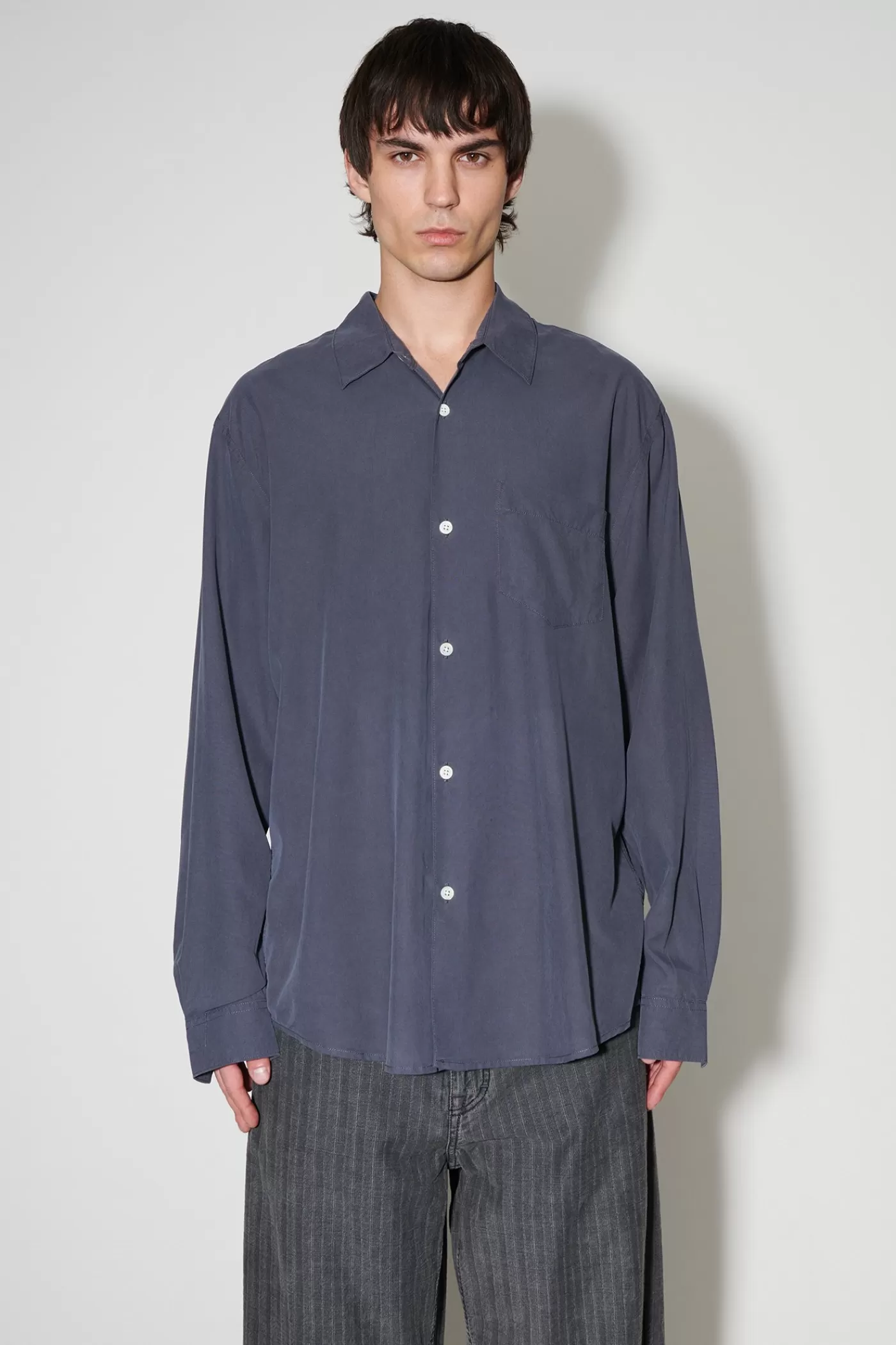 Online Vintage Blue Fine Silk Shirting
