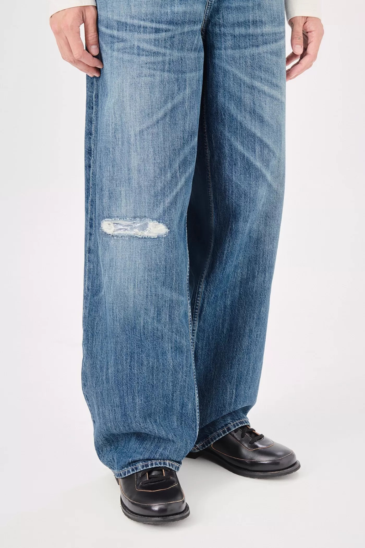 Store Vintage Rubber Repair Denim Jeans