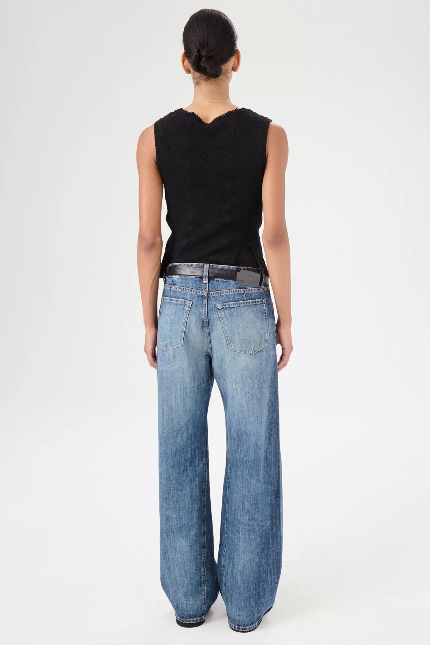 Sale Vintage Rubber Repair Denim Women Jeans