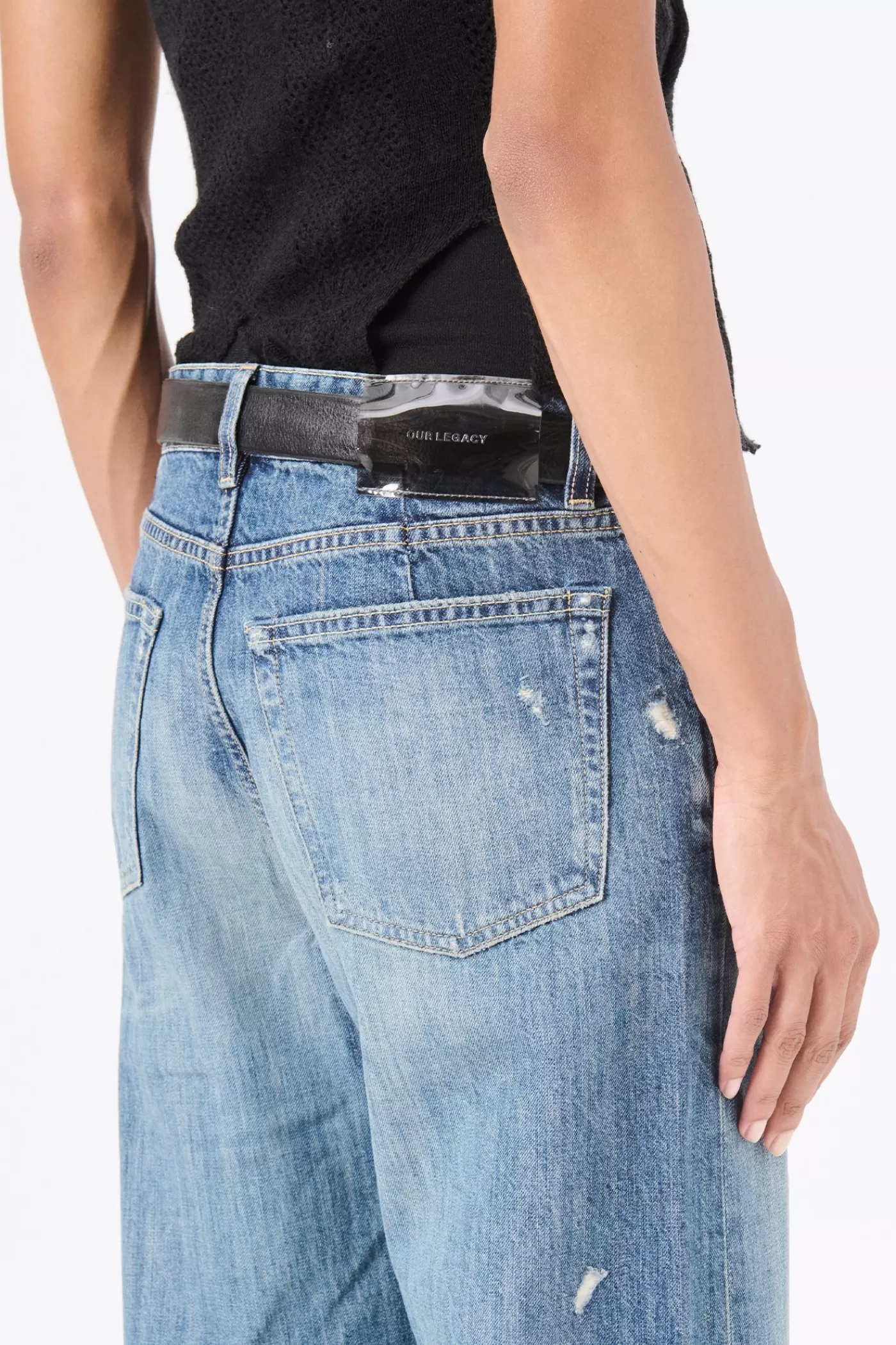 Sale Vintage Rubber Repair Denim Women Jeans