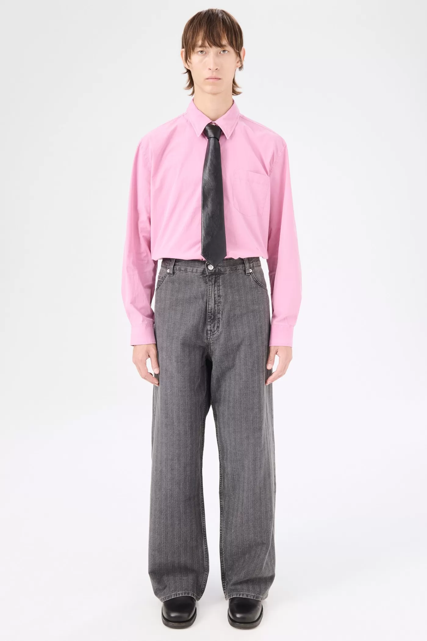 Discount Washed Grey Torino Stripe Jeans