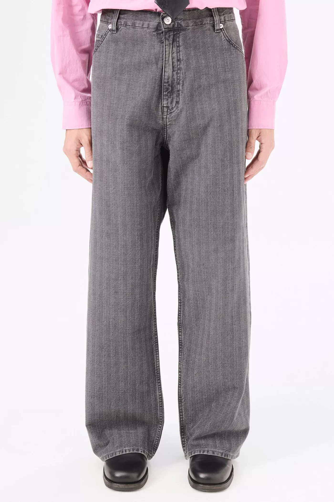 Discount Washed Grey Torino Stripe Jeans