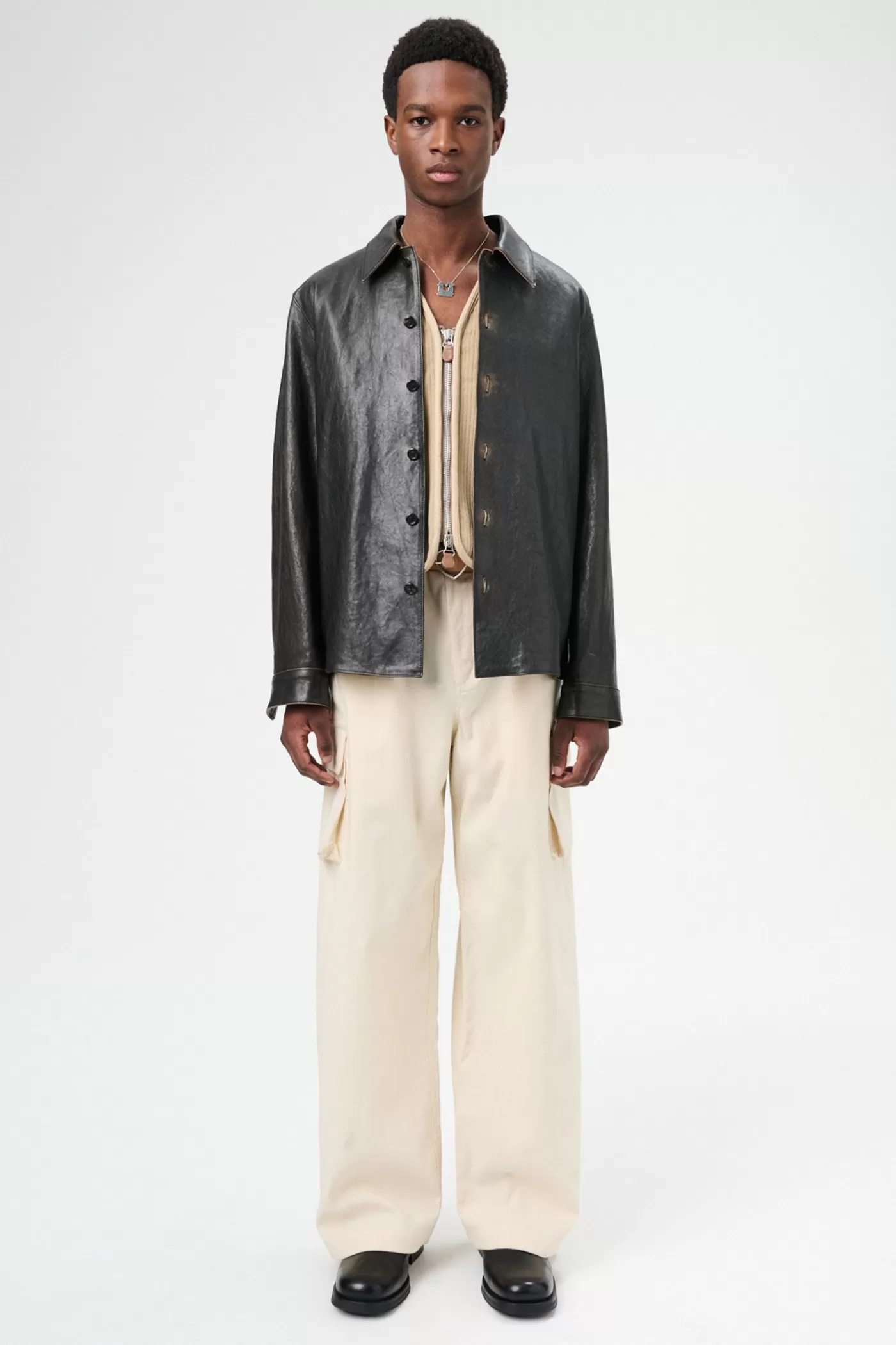 Cheap Worn Brown Lambskin Leather | Outerwear