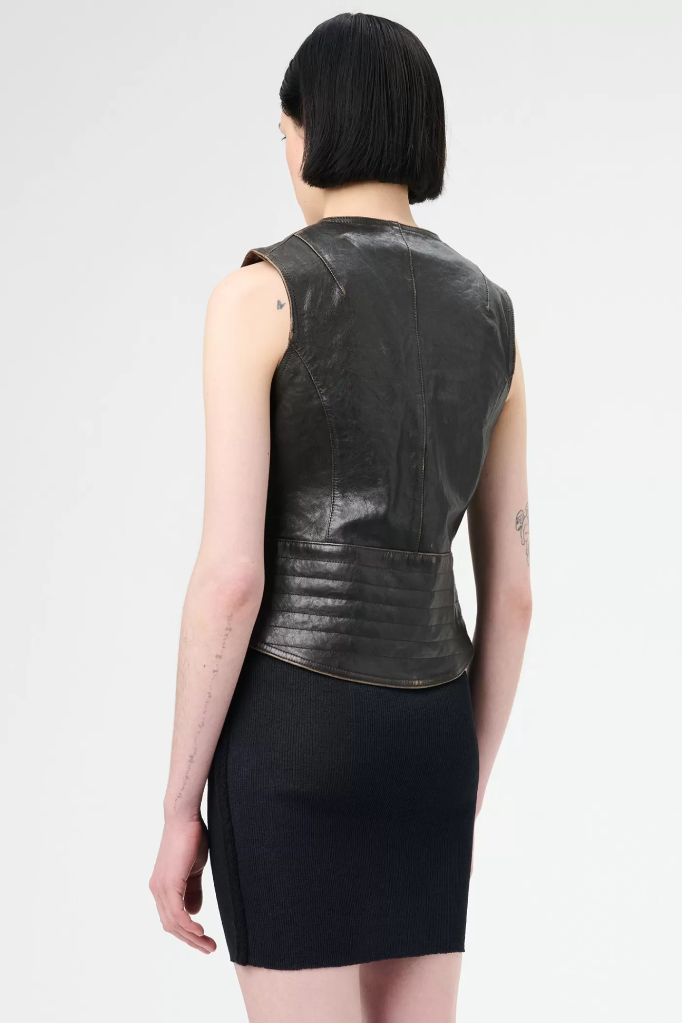 Online Worn Brown Lambskin Women Leather